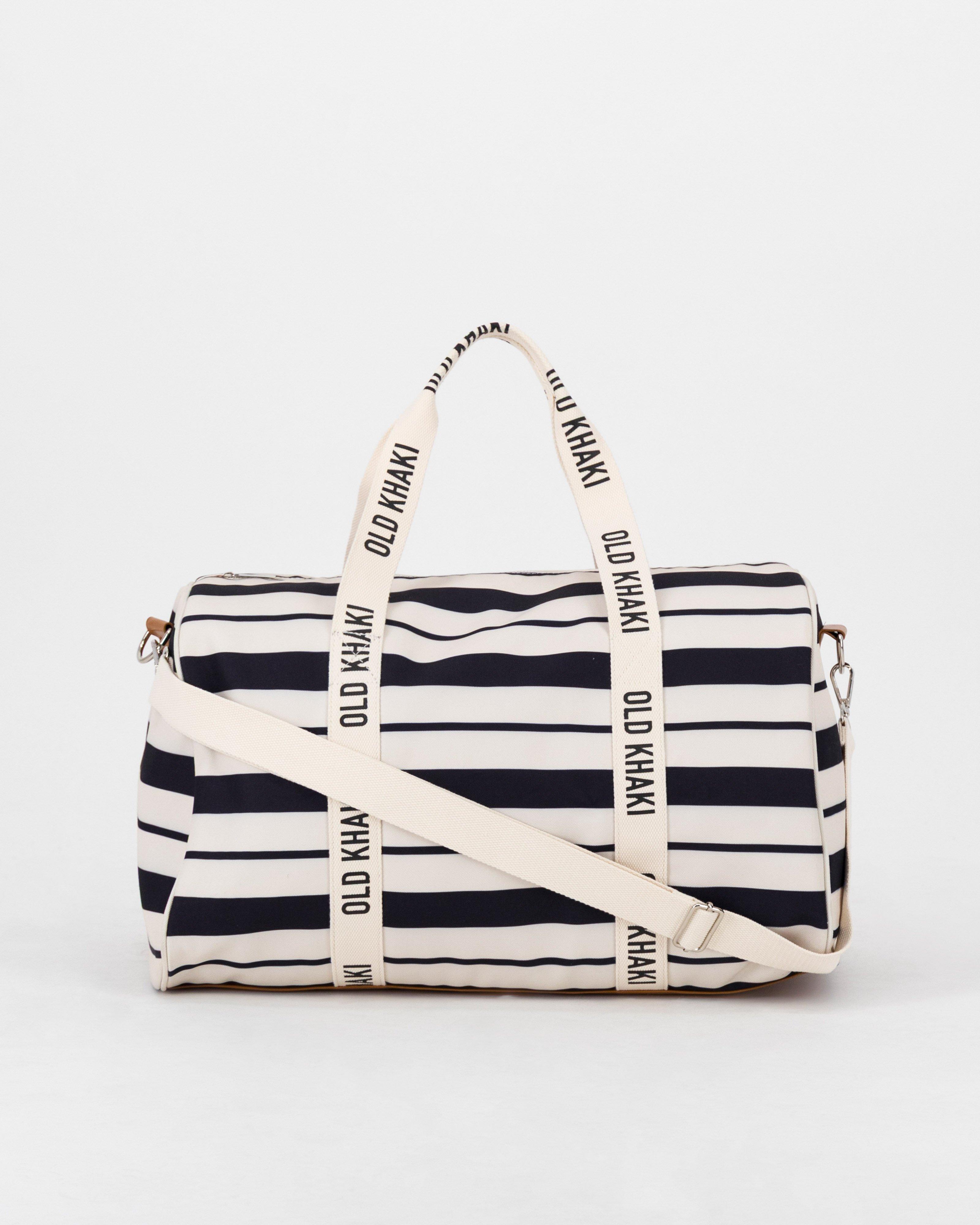 Old Khaki Marlow Striped Weekender -  Milk