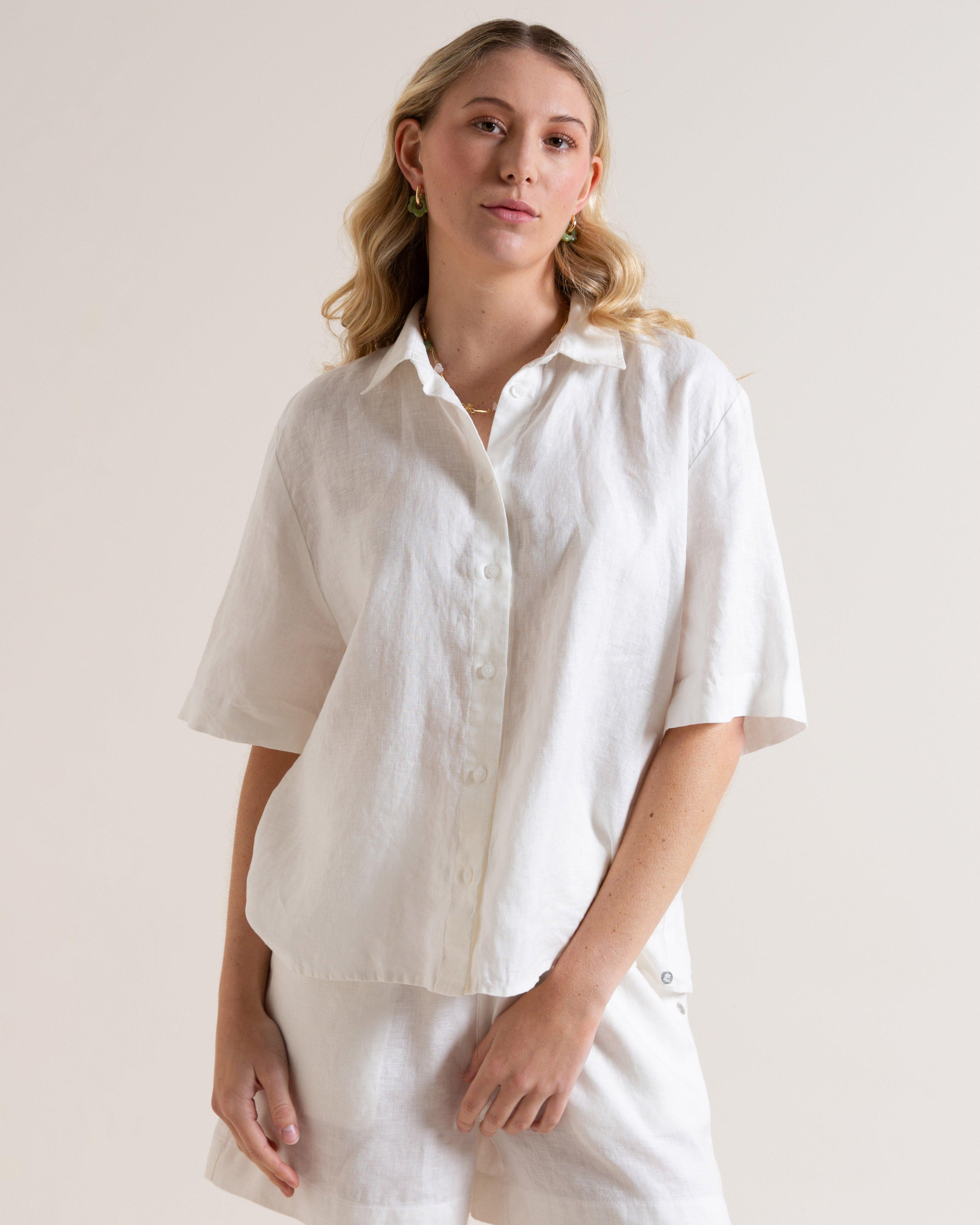 Old Khaki Women's Angela Linen Relaxed Shirt -  White