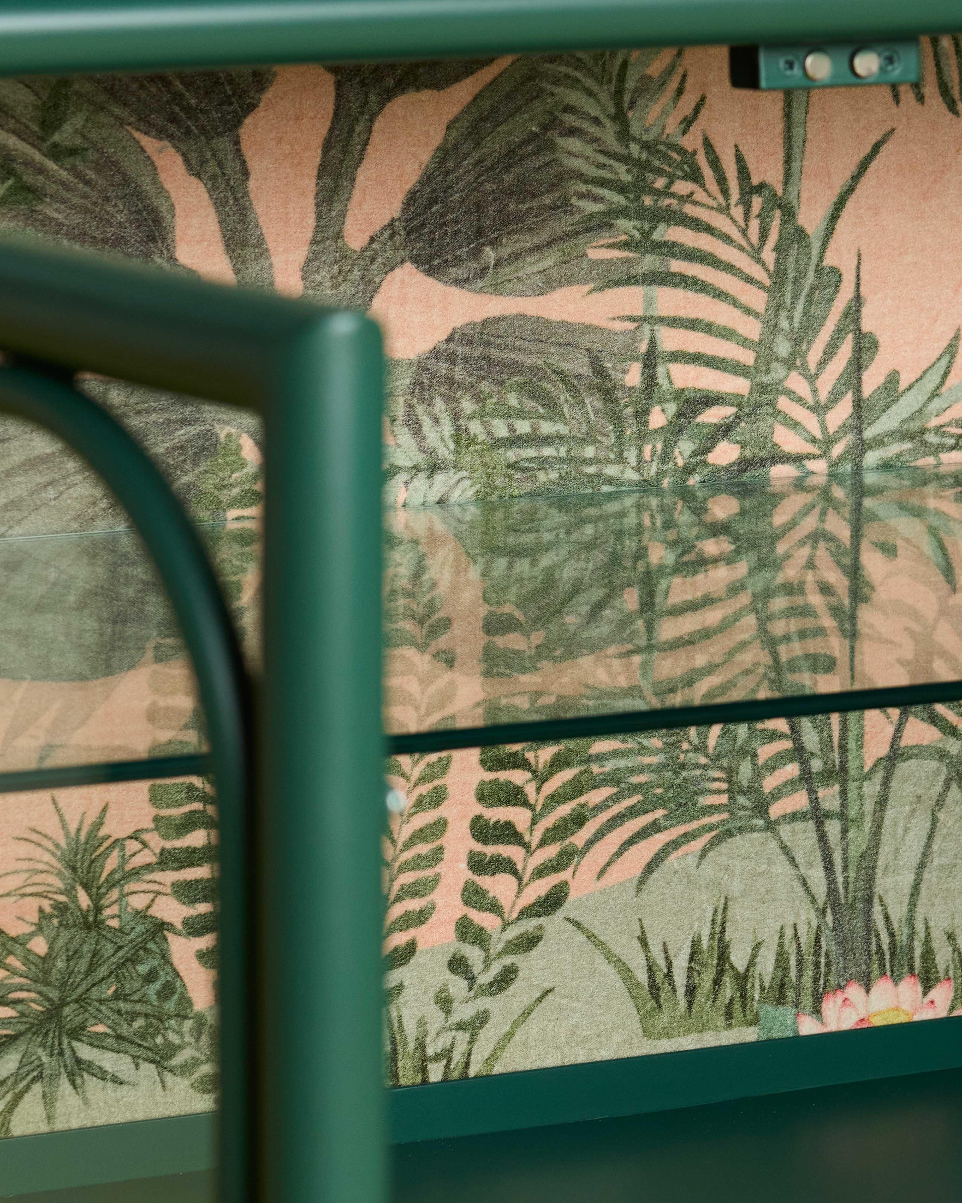  Deco Fabric Four Door Sideboard -  Green