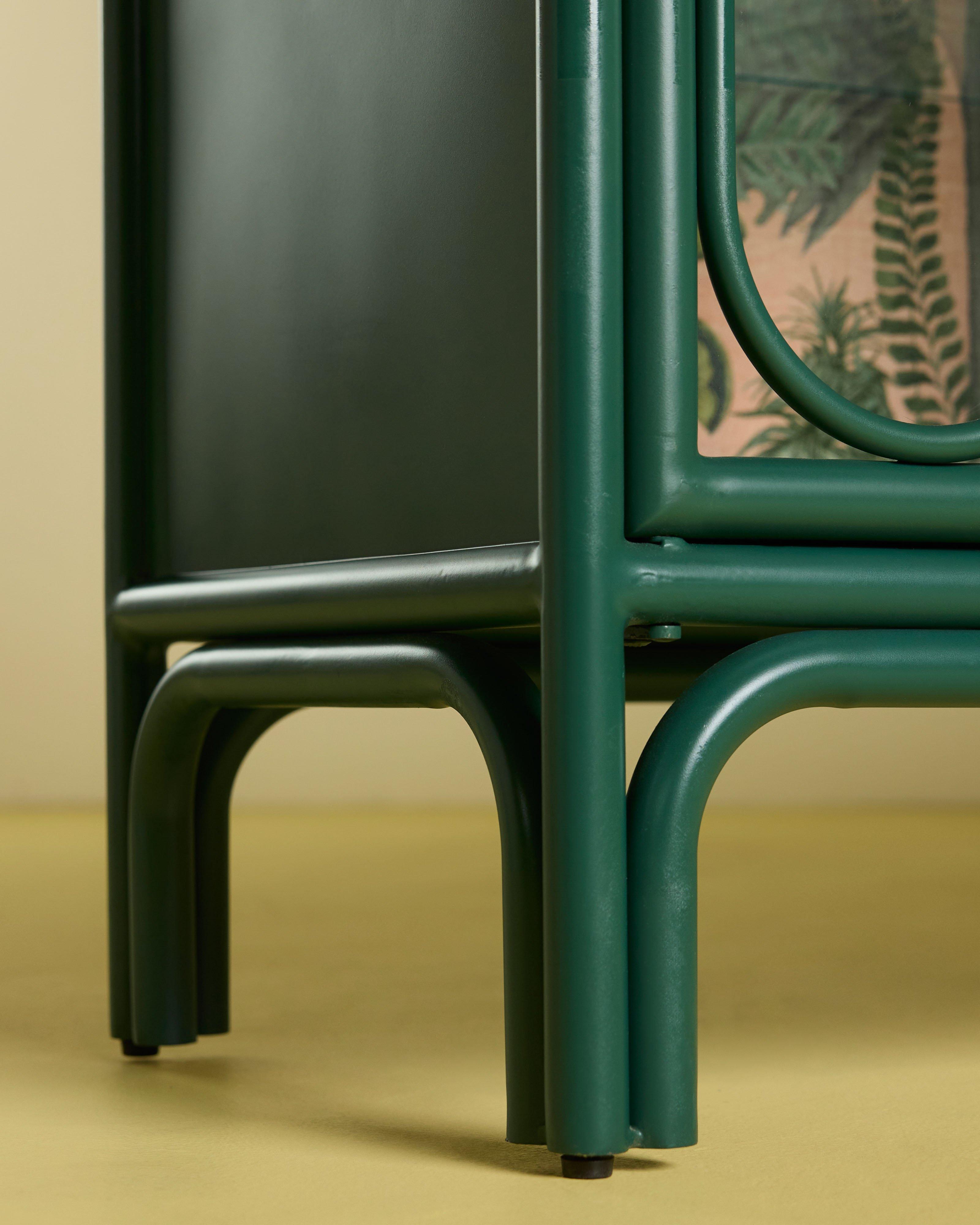  Deco Fabric Four Door Sideboard -  Green