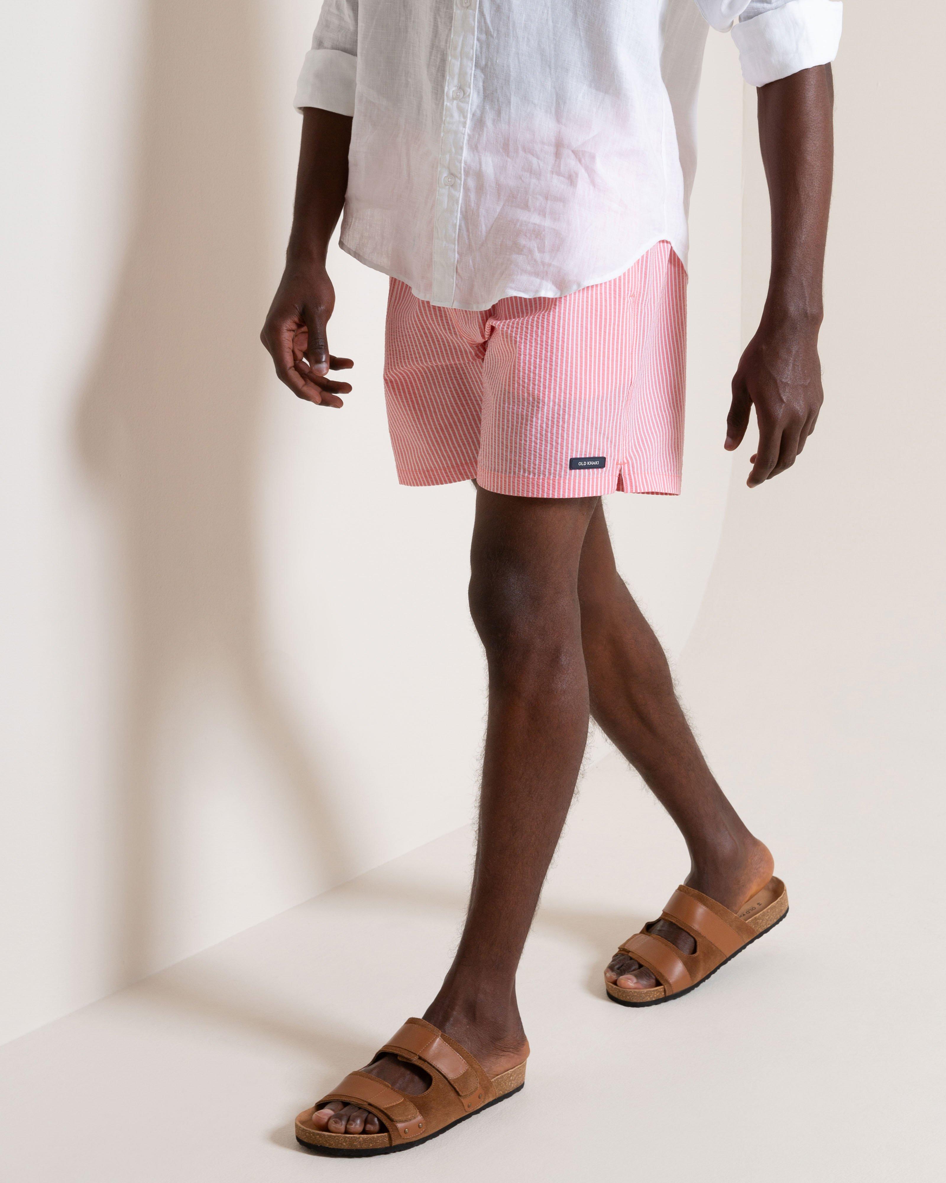 Old Khaki Men's Scoles Stripe Swim Shorts -  Coral