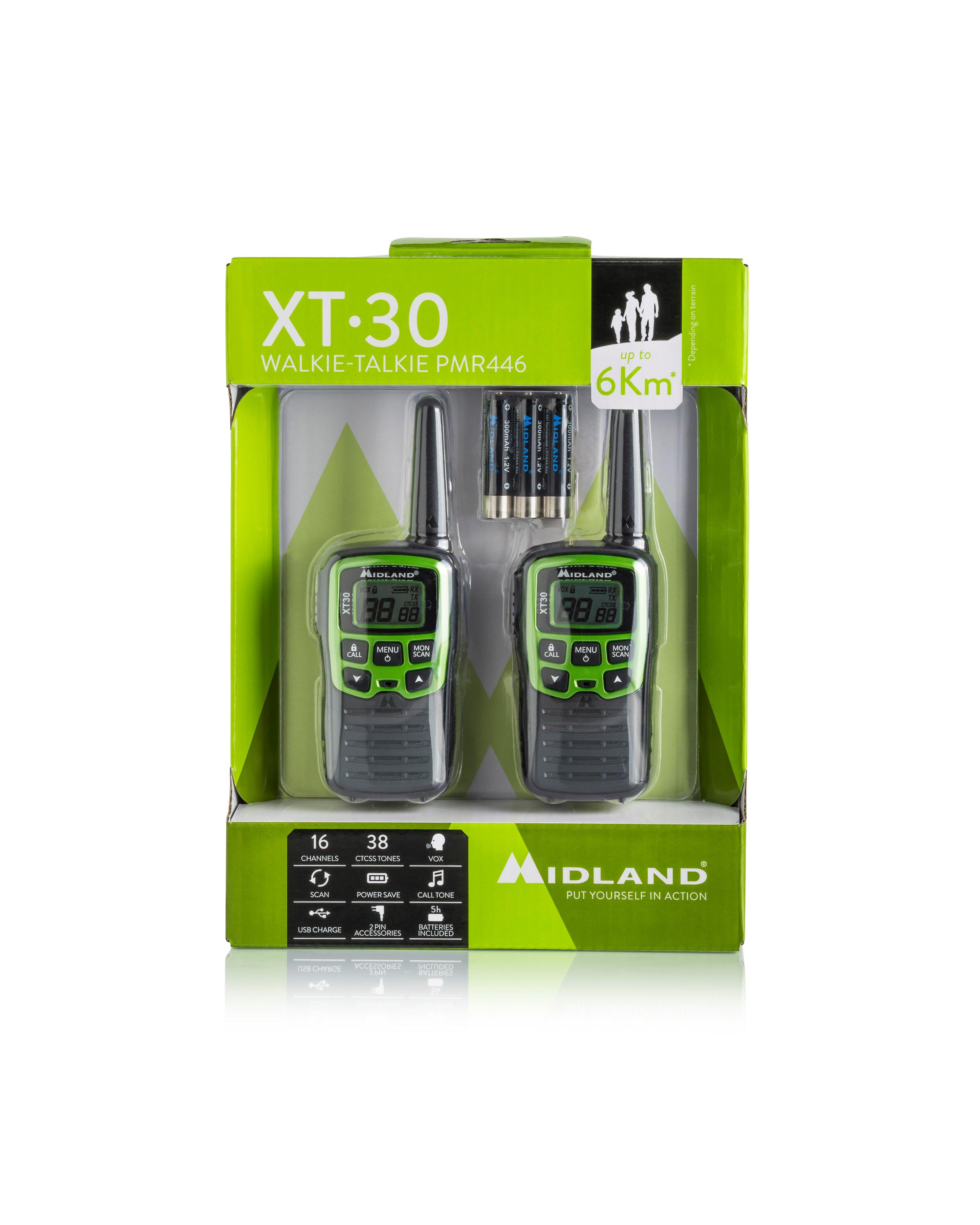 Midland XT30 Twin Two Way Radios -  Green
