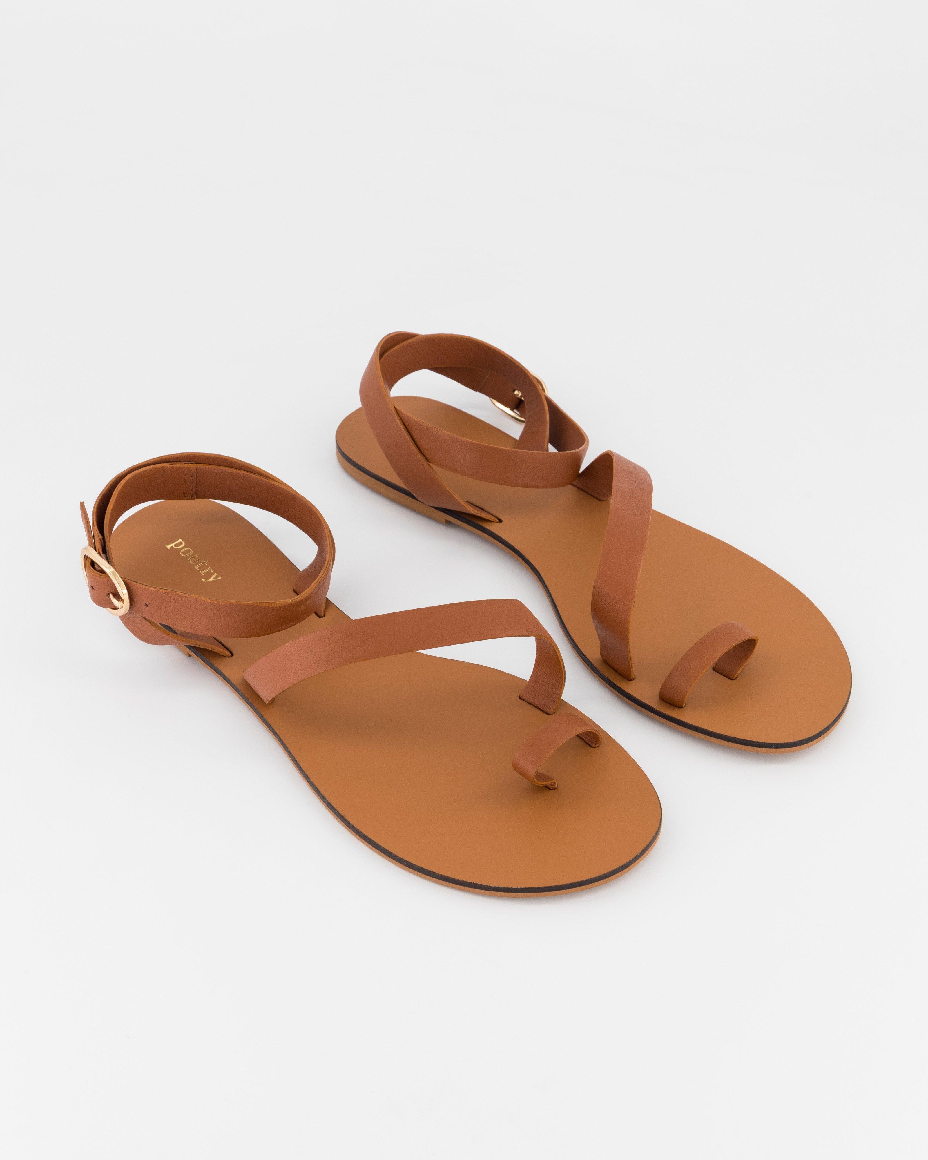 Luz Leather Strap Sandal -  Tan