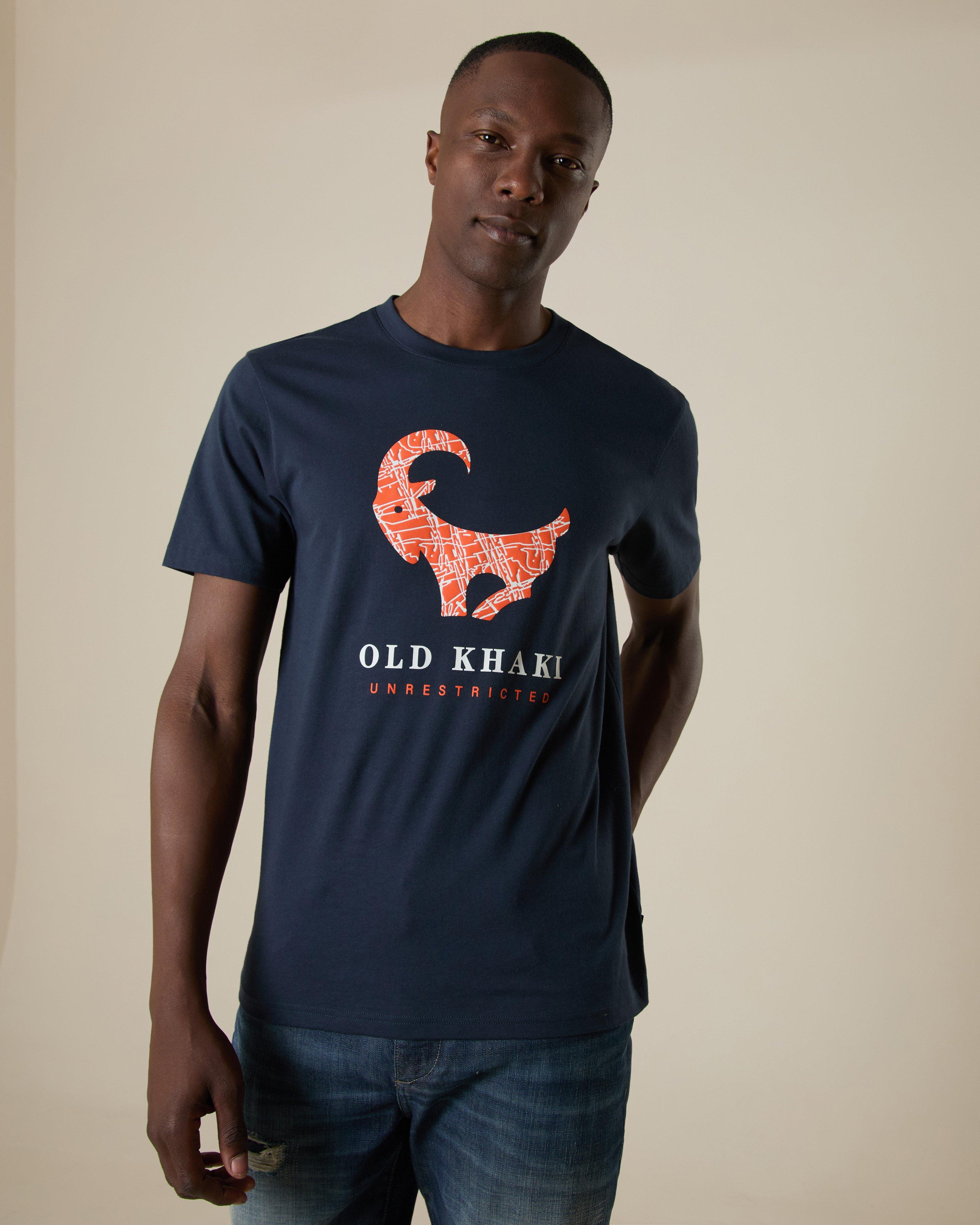 Old Khaki Steph Puff Crew T-Shirt -  Navy