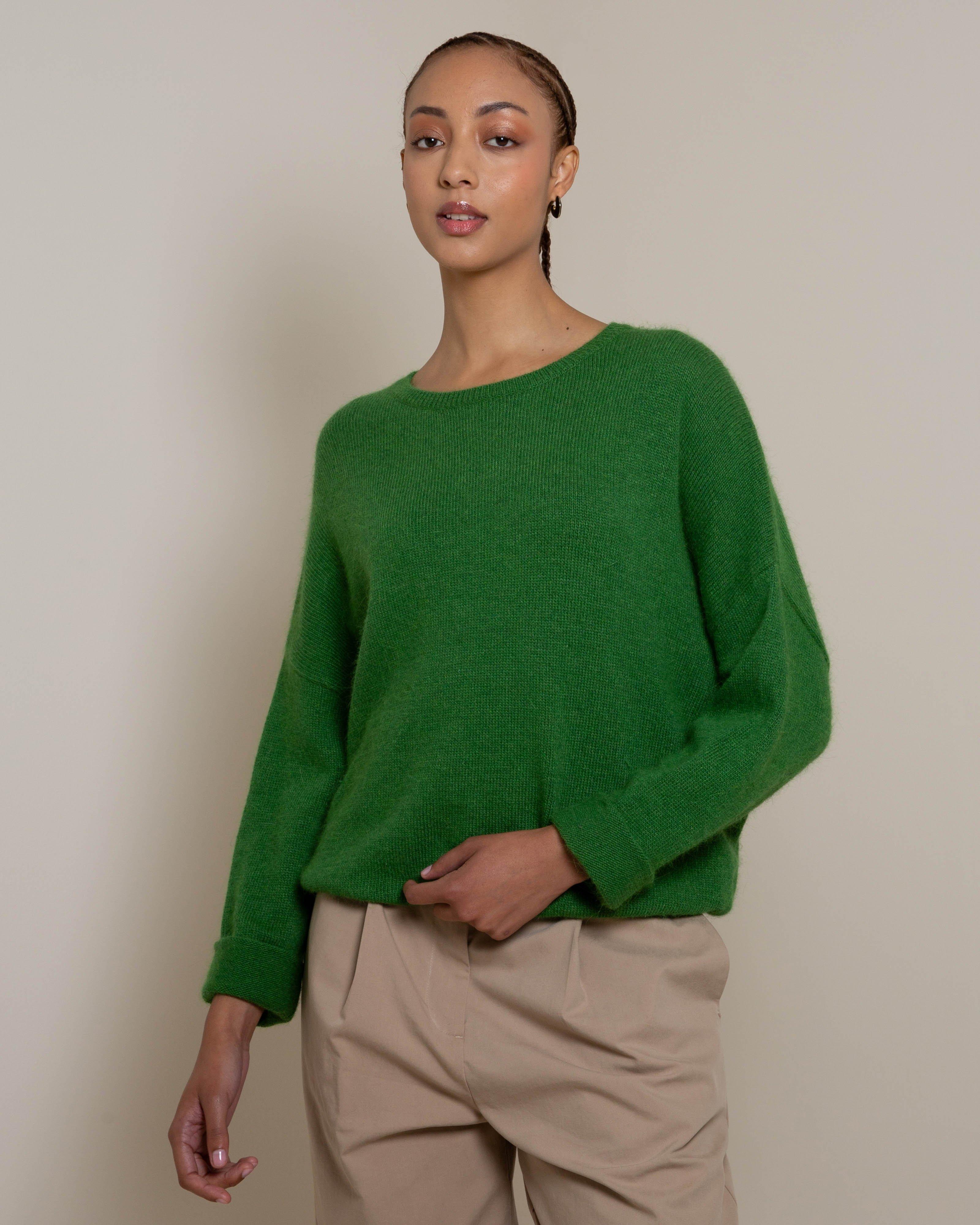 Carri Relaxed Knitwear Popover -  Olive