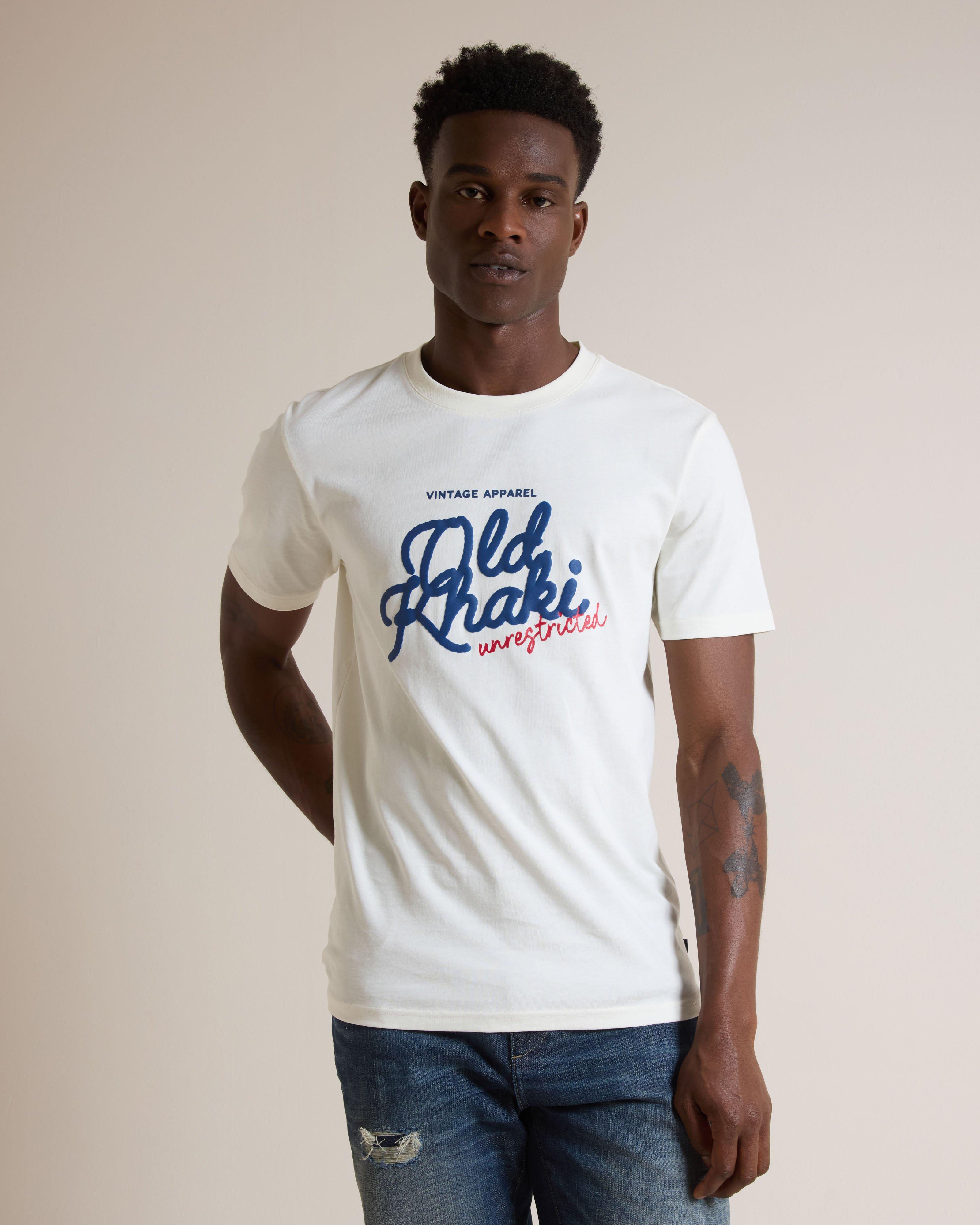 Old Khaki Men’s Diago Puff Print T-Shirt -  White