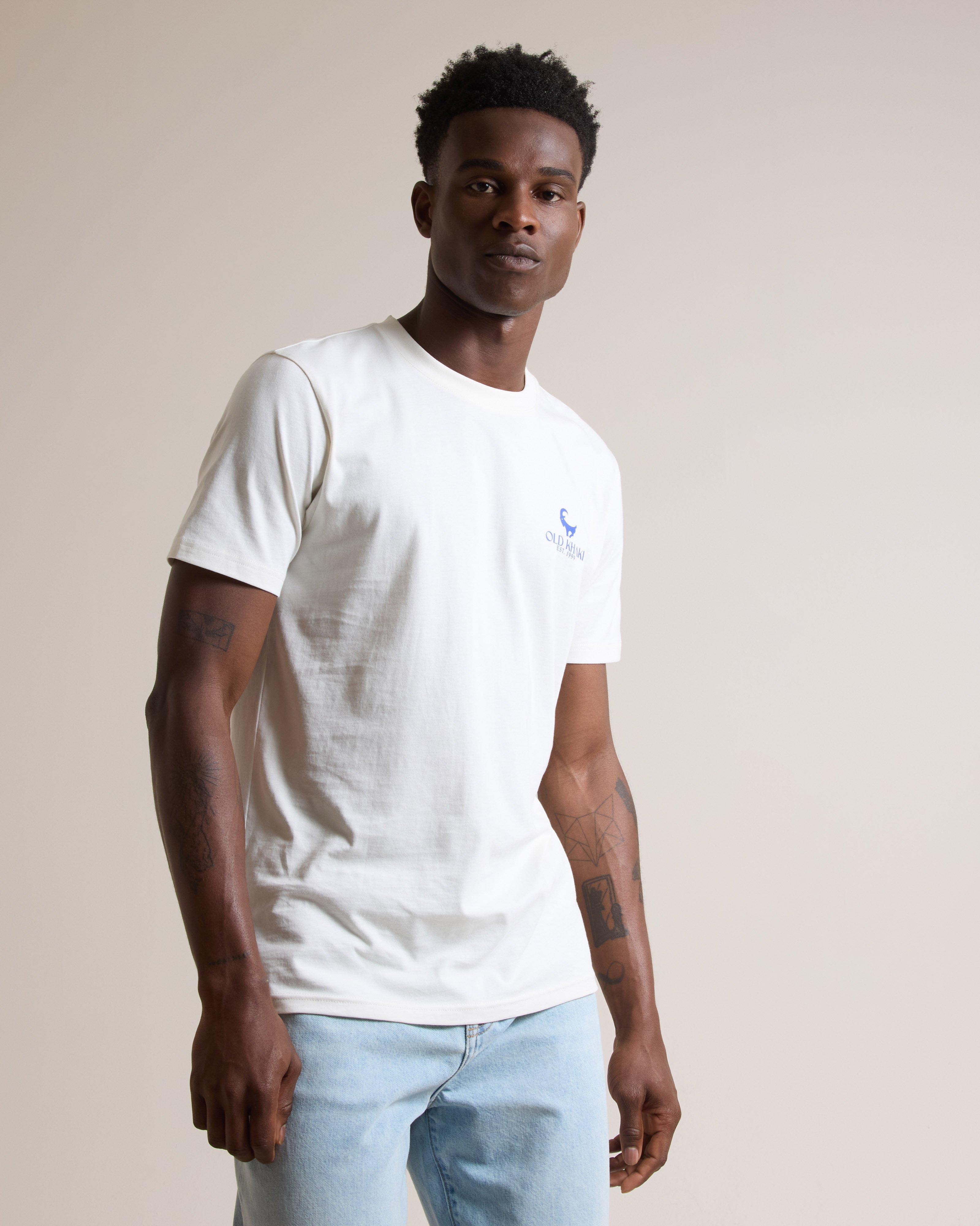 Old Khaki Men's Maddox Oversized Back Print T-Shirt -  White