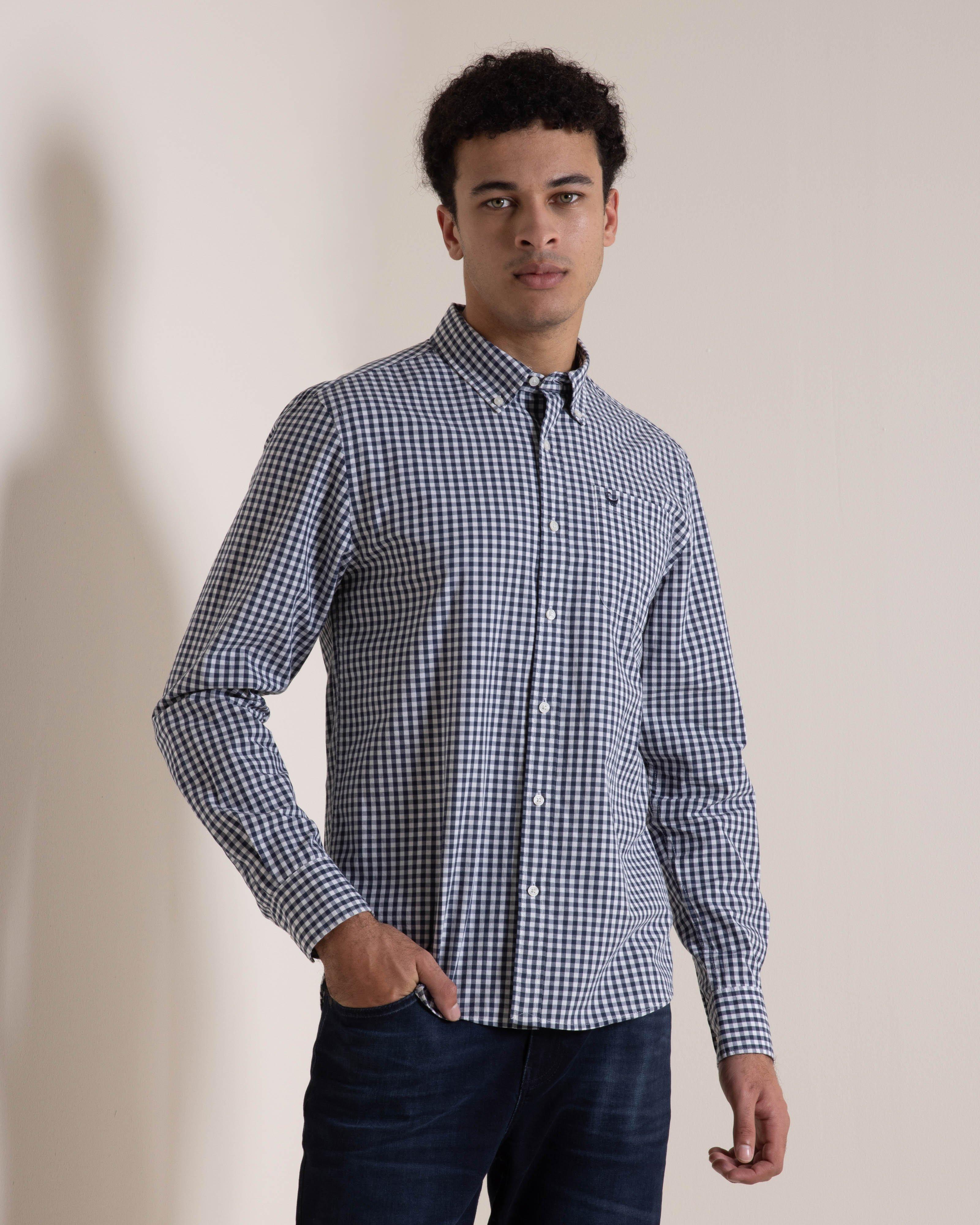 Old Khaki Men's Austin Check Shirt -  Navy