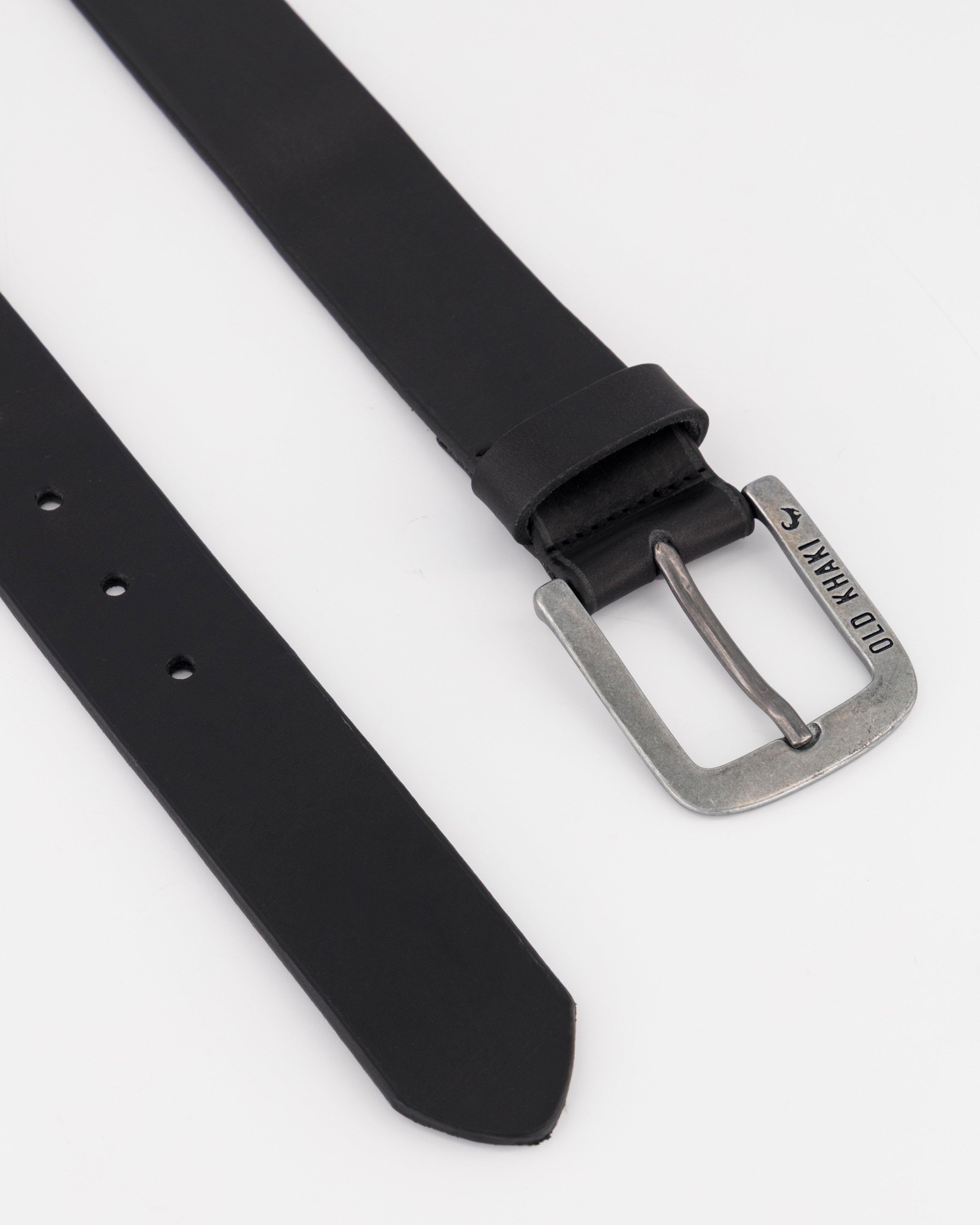 Men's Brax Pewter Buckle Leather Belt | Old Khaki