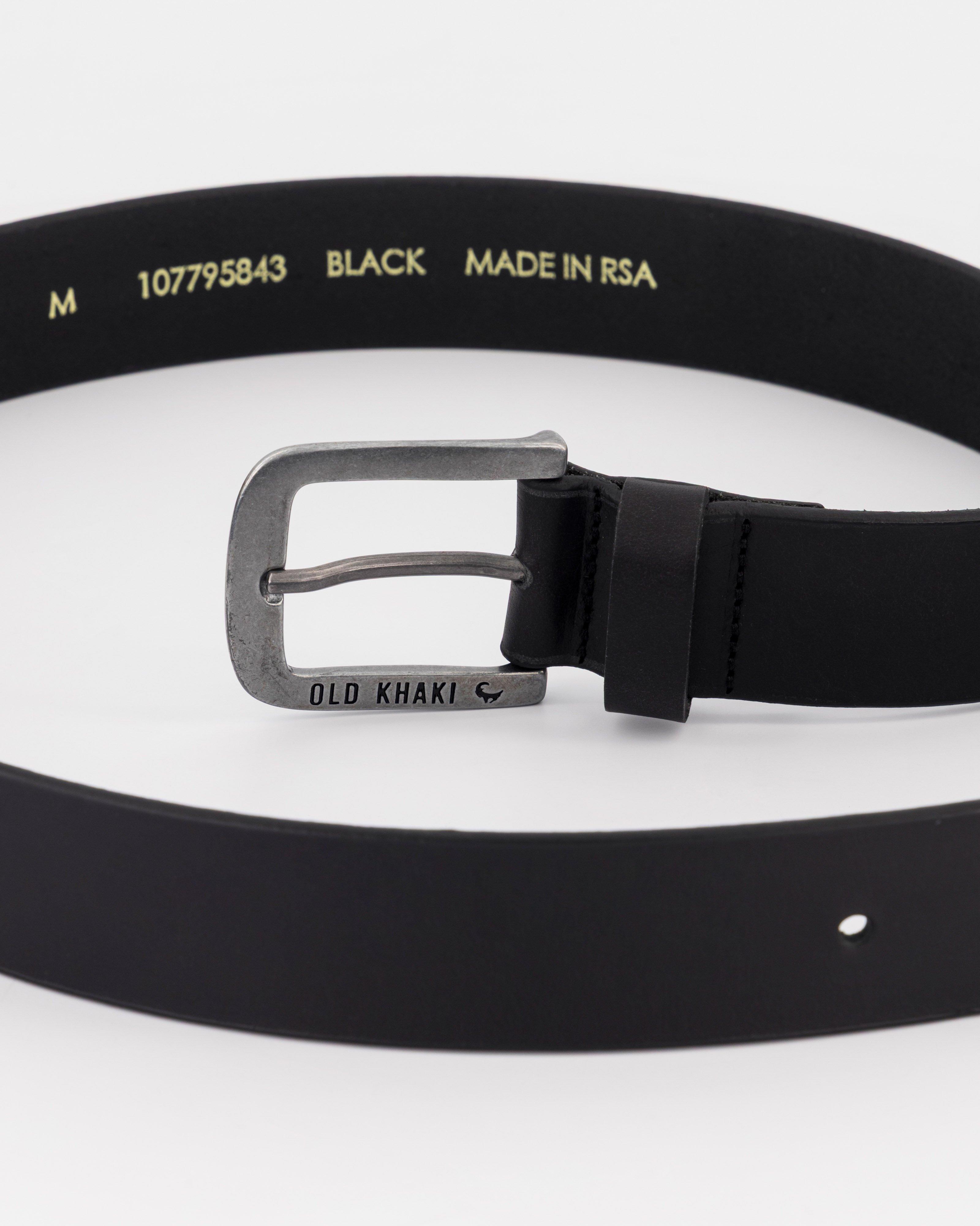 Men's Brax Pewter Buckle Leather Belt | Old Khaki