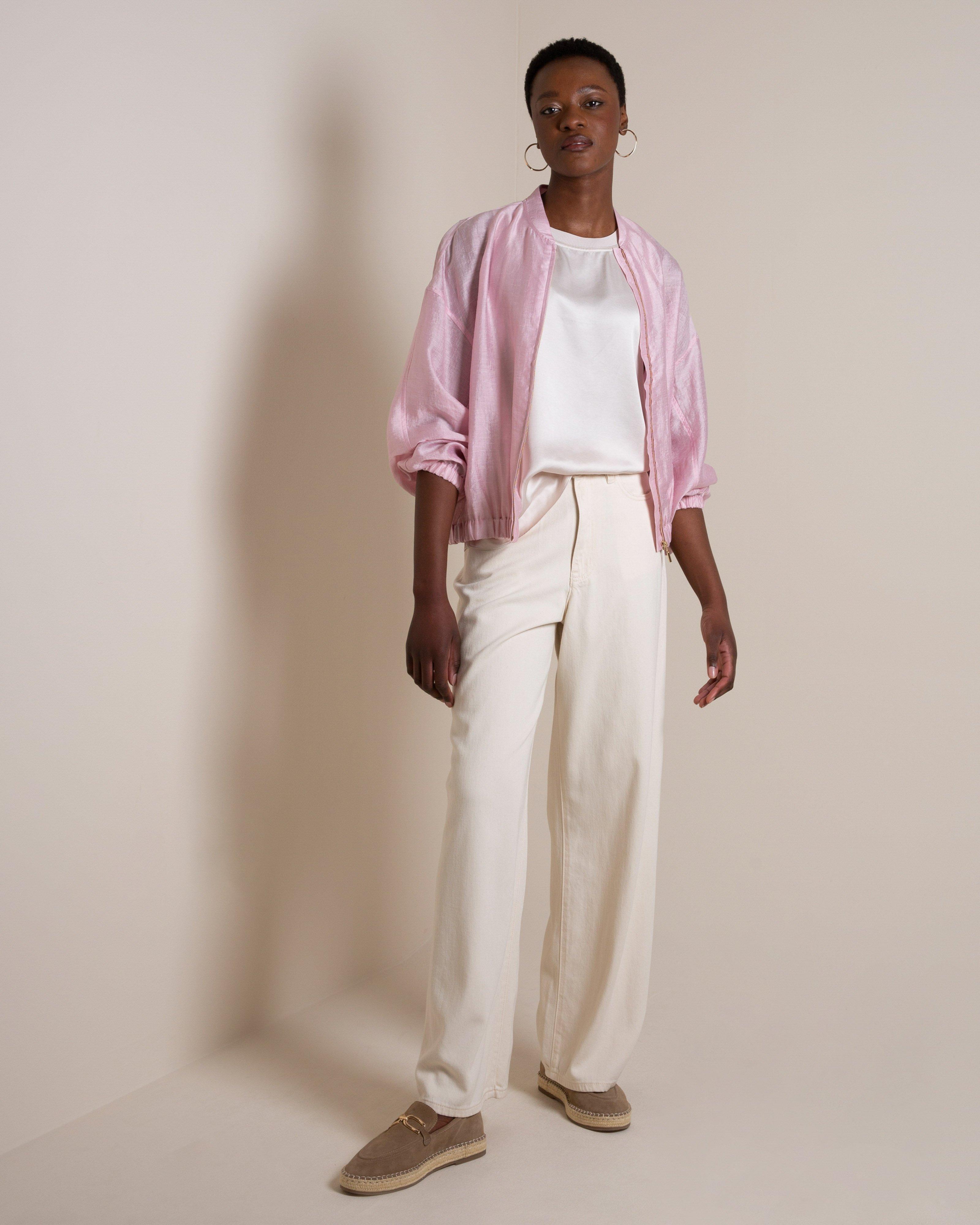 新品✨Theory 24SS SHEER BOMBER AIRY COTTON Lorna Linen Sheer Bomber - Poetry Clothing Store