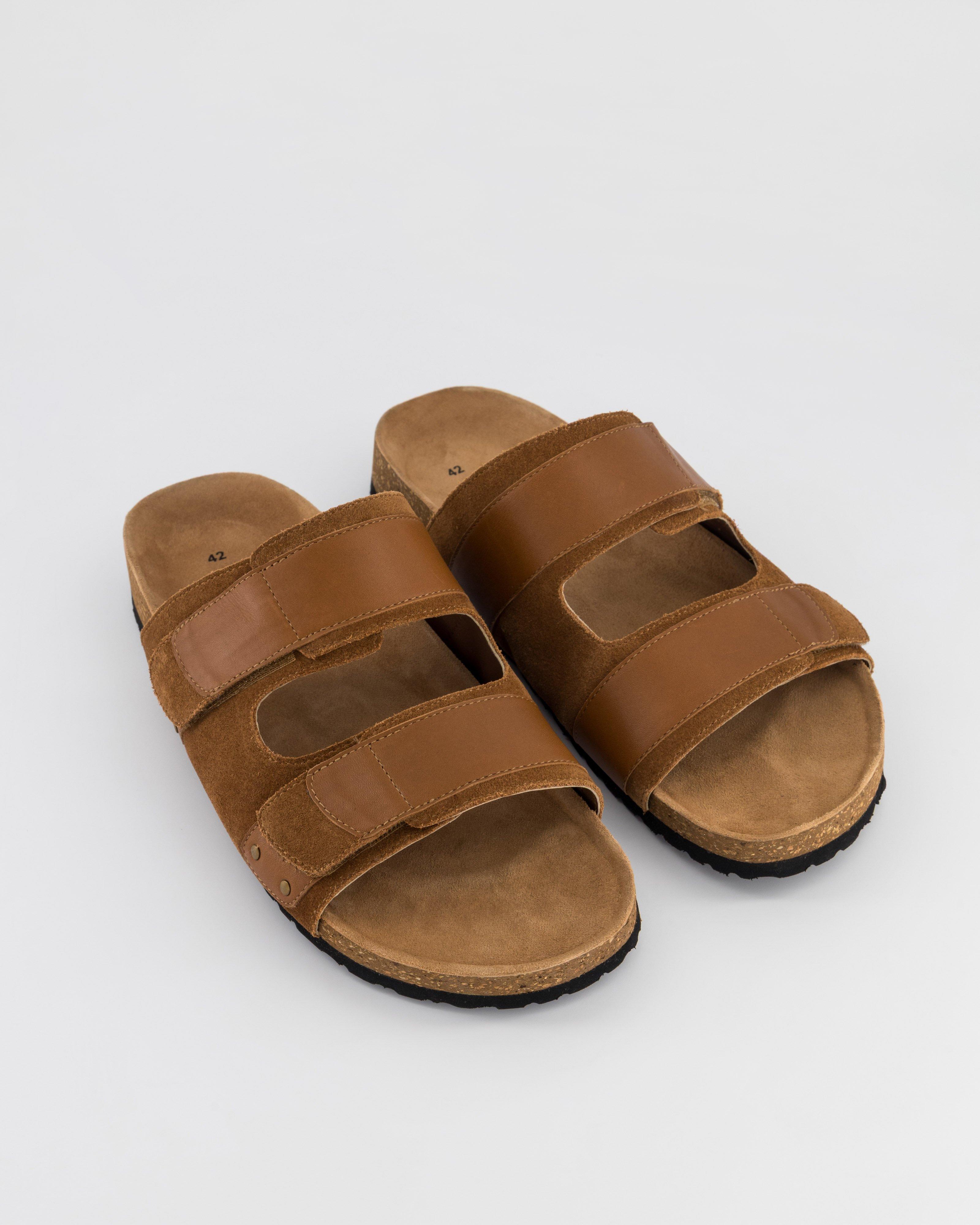 Men's Marco Leather Slides | Old Khaki