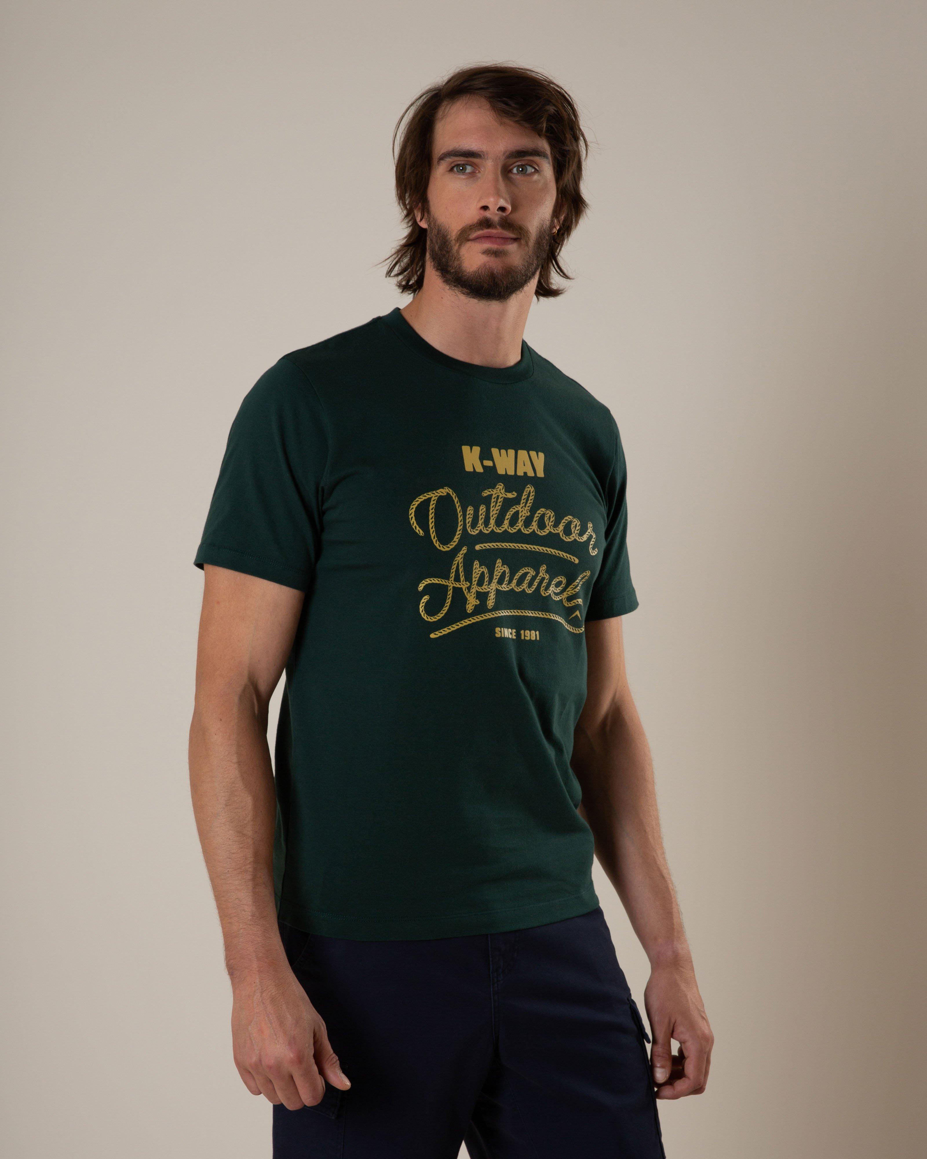 K-Way Elements Men's Rope Detail T-Shirt -  Bottle Green