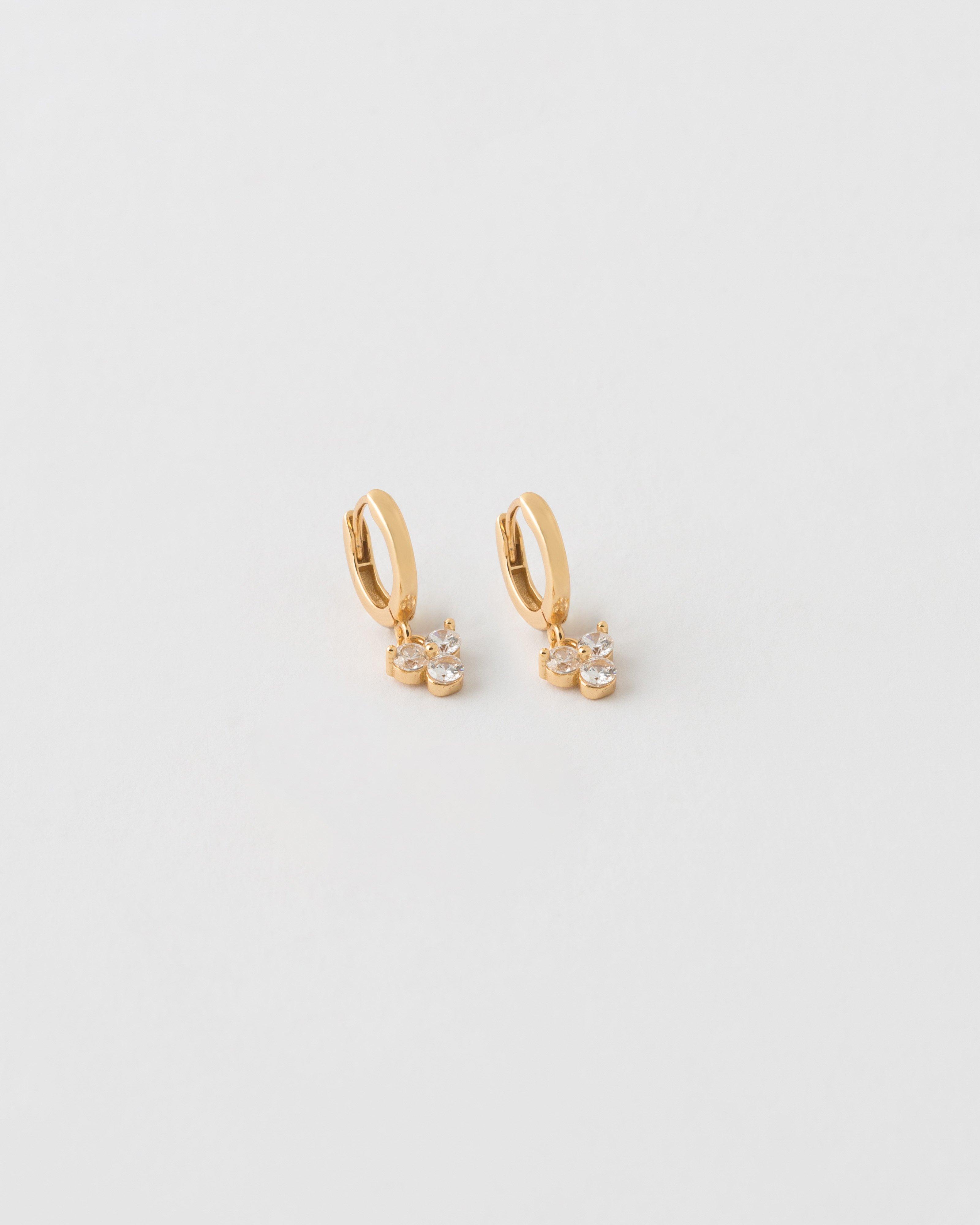 Sterling Silver Drop Earrings -  Gold