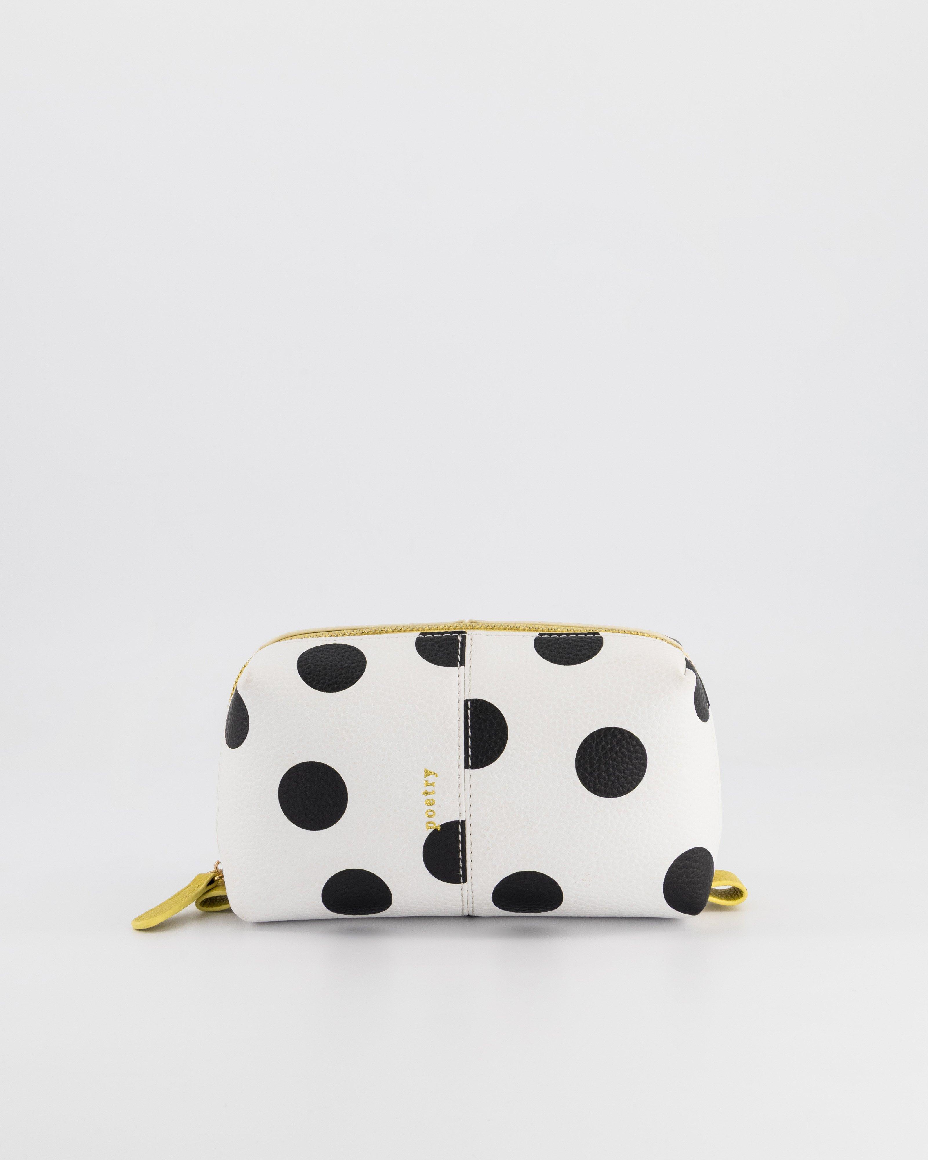 Lei Medium Printed Polka Dot Cosmetic Pouch -  Milk