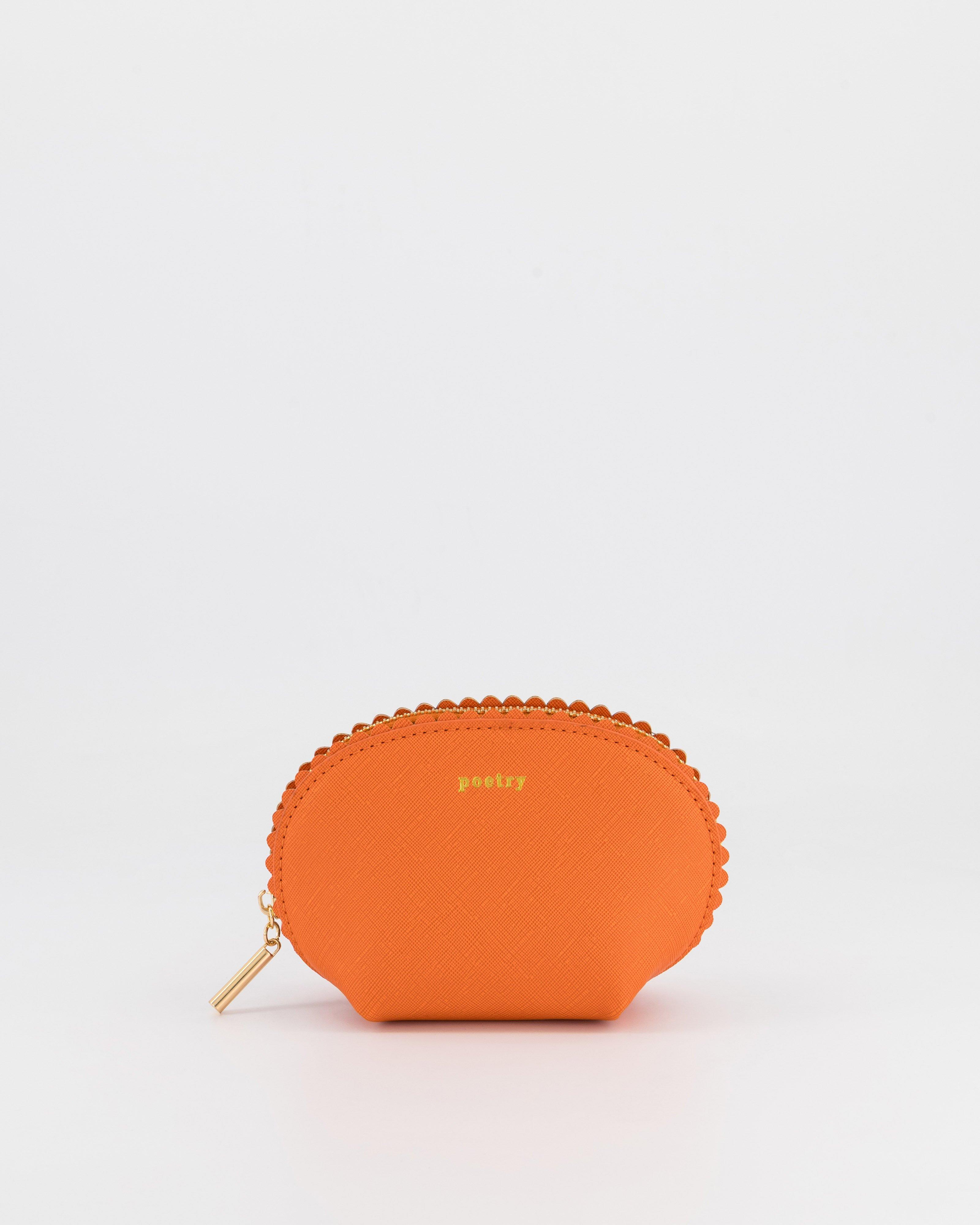 Sharlene Medium Scalloped Pouch -  Orange