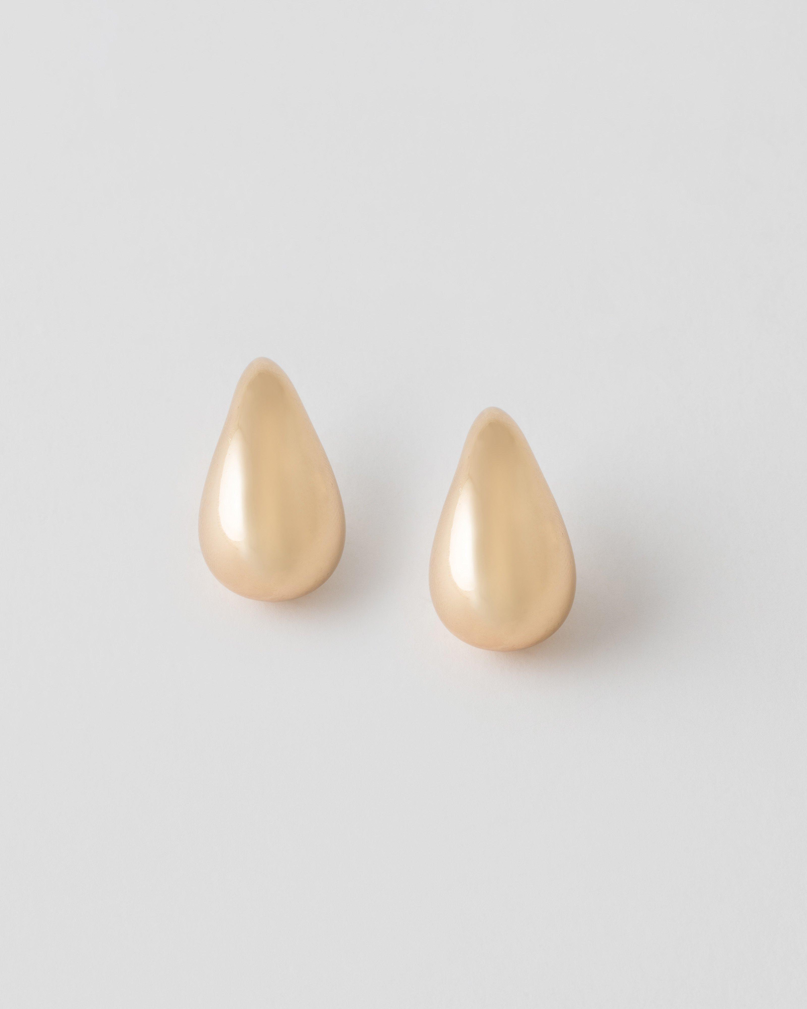 Metal Teardrop Earrings -  Gold