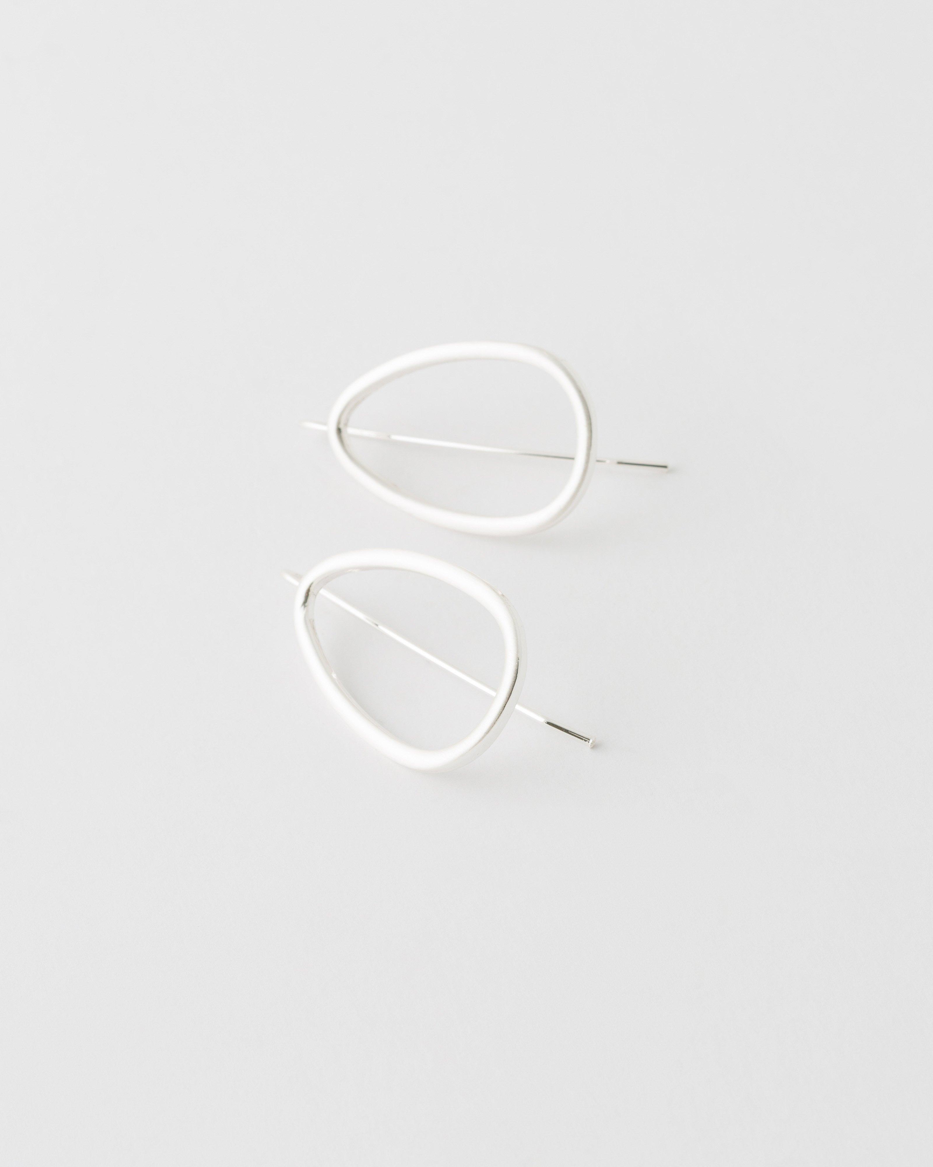 Geo Drop Earrings -  Silver