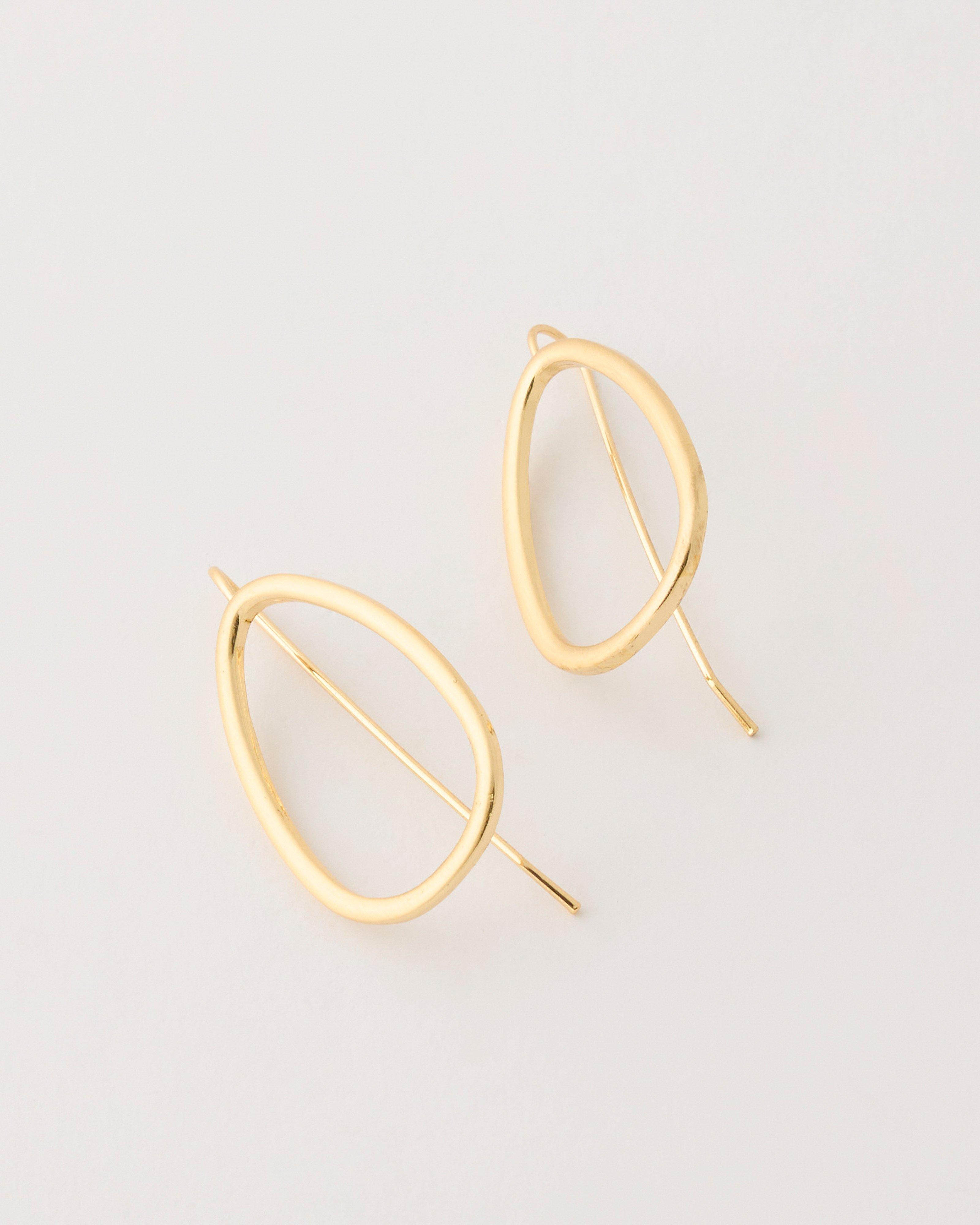 Geo Drop Earrings -  Gold