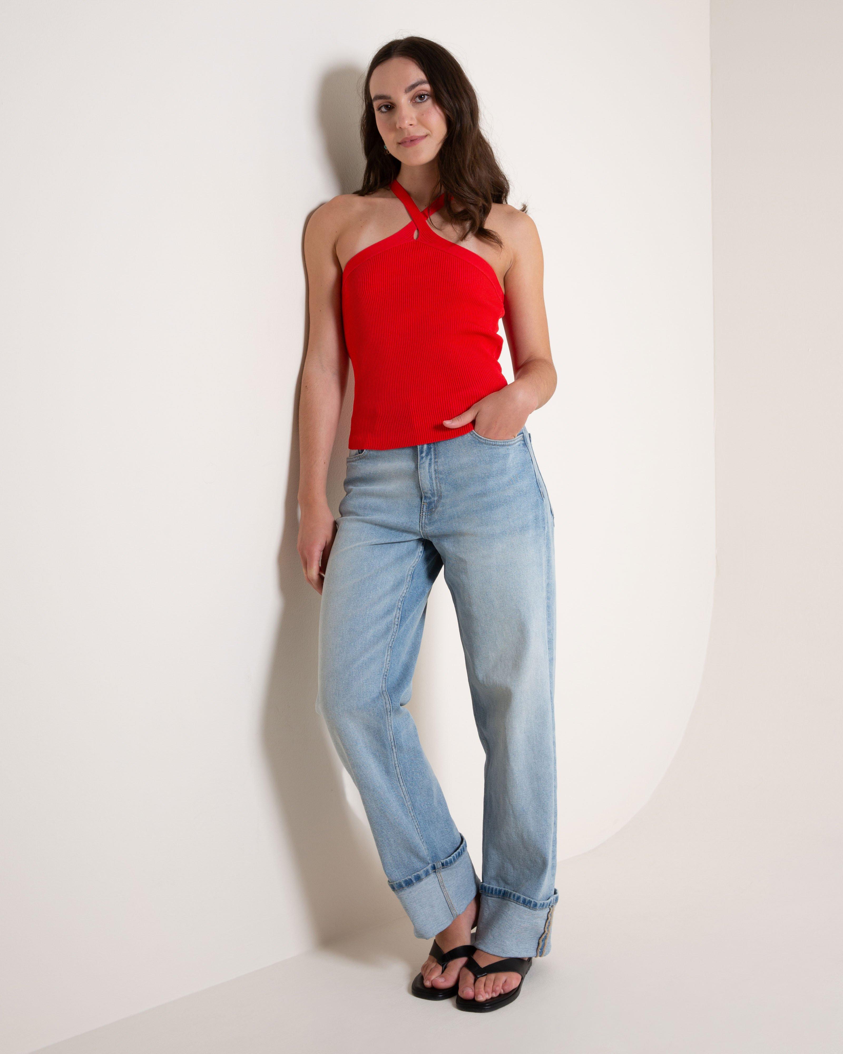 Women's Clara Halter Neck Top | Old Khaki