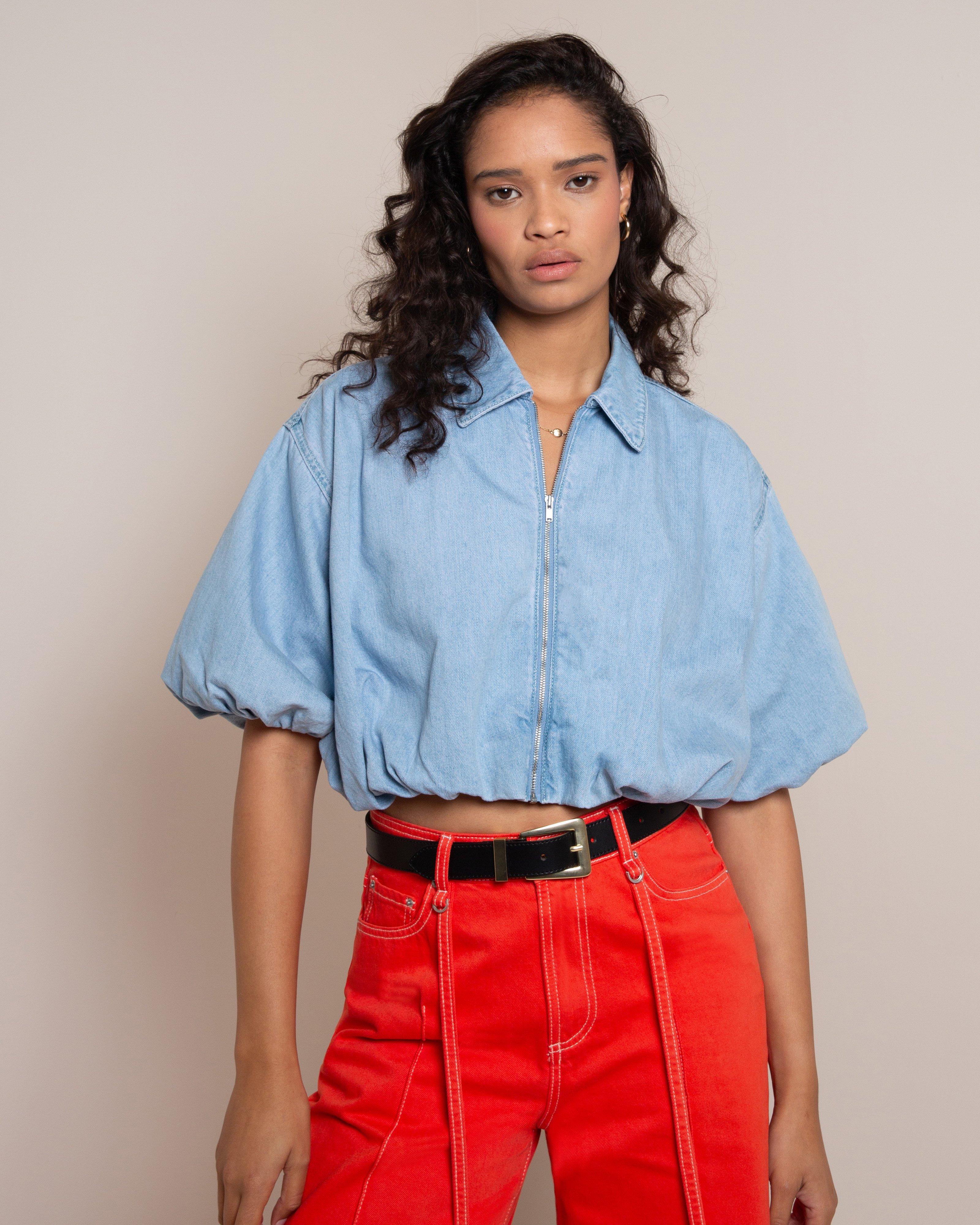 Louise Bubble Hem Crop Shirt - Poetry Clothing Store