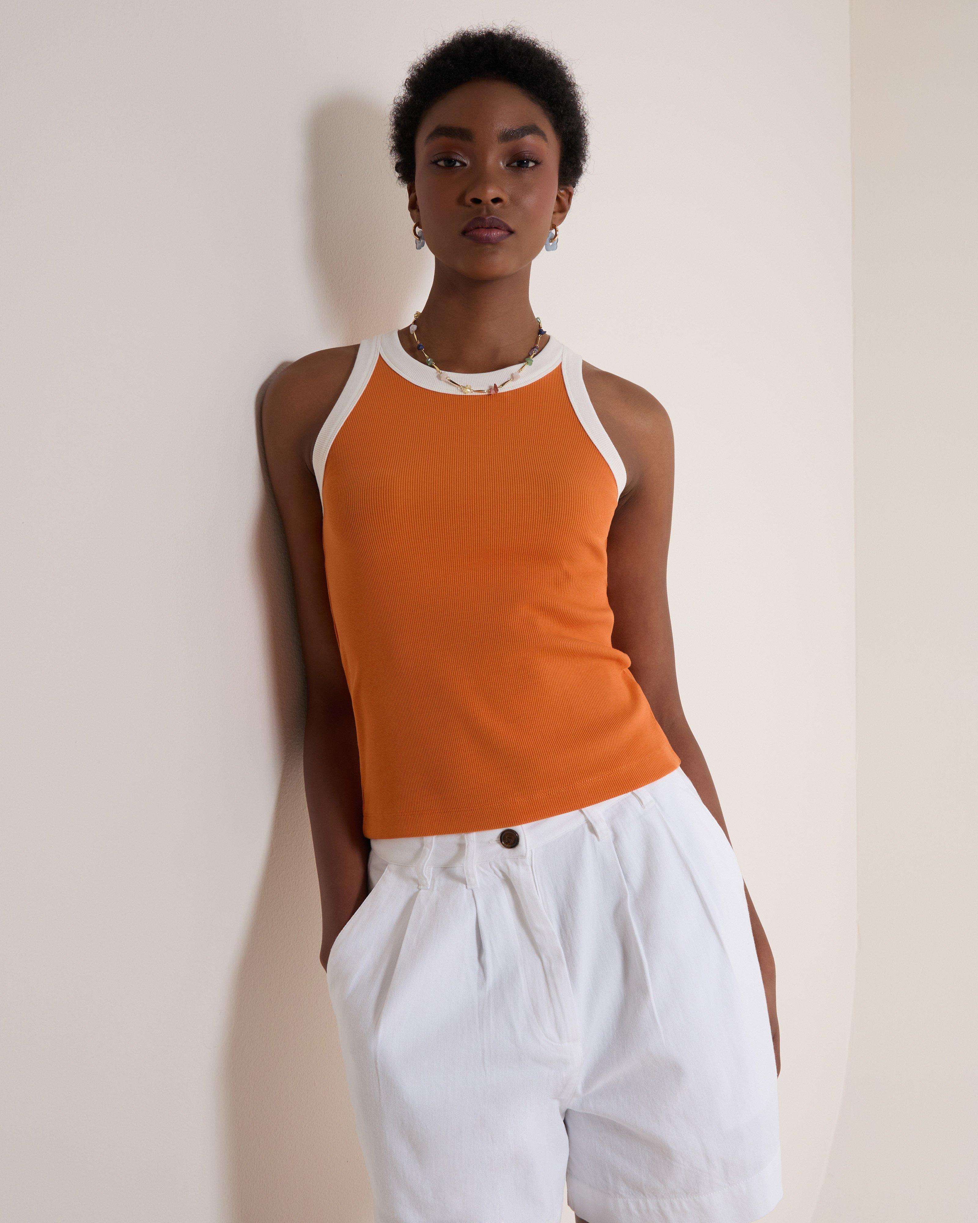 Old Khaki Women's Carrie Tipped Rib Cami -  Orange