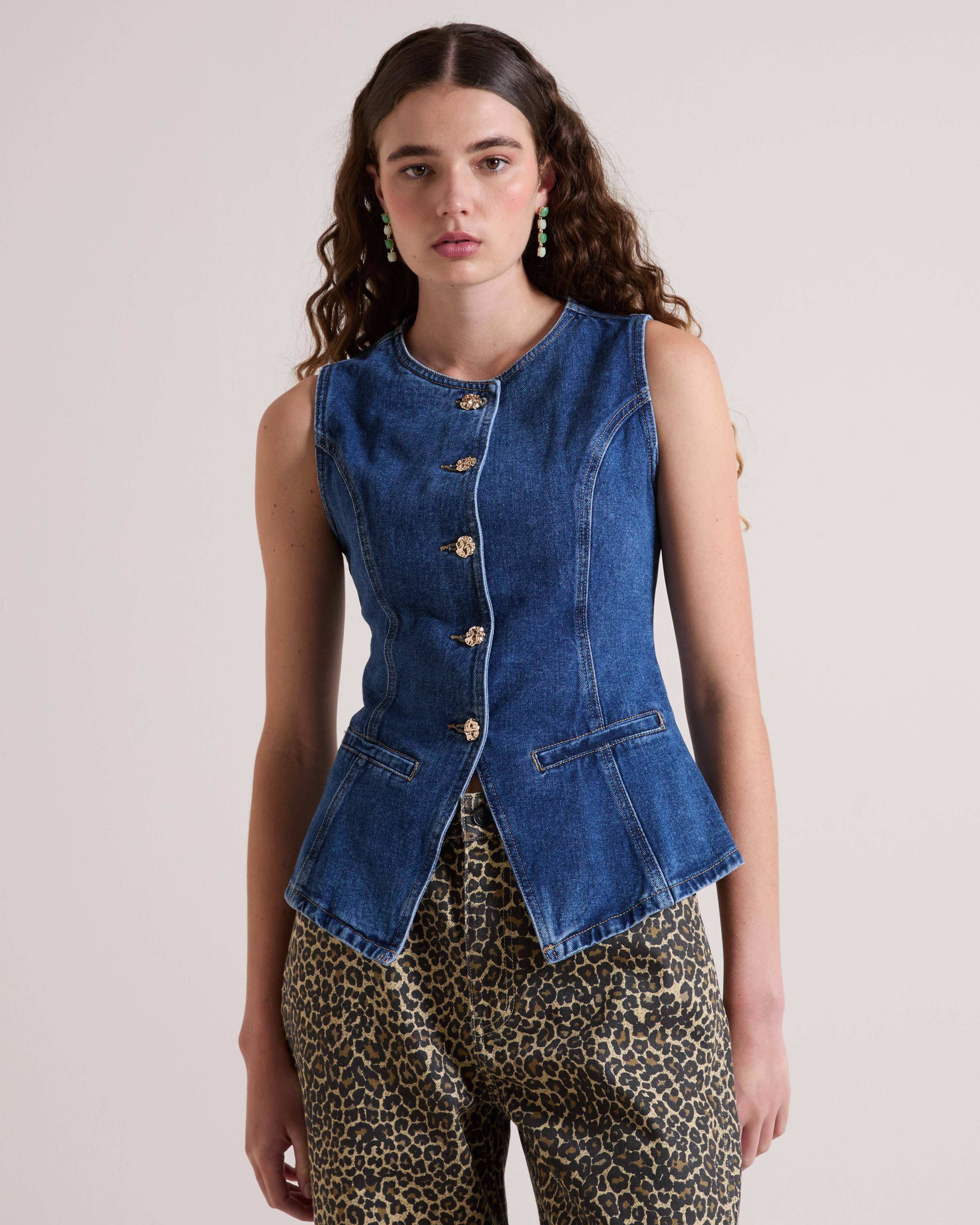 Cayden Denim Waistcoat - Poetry Clothing Store