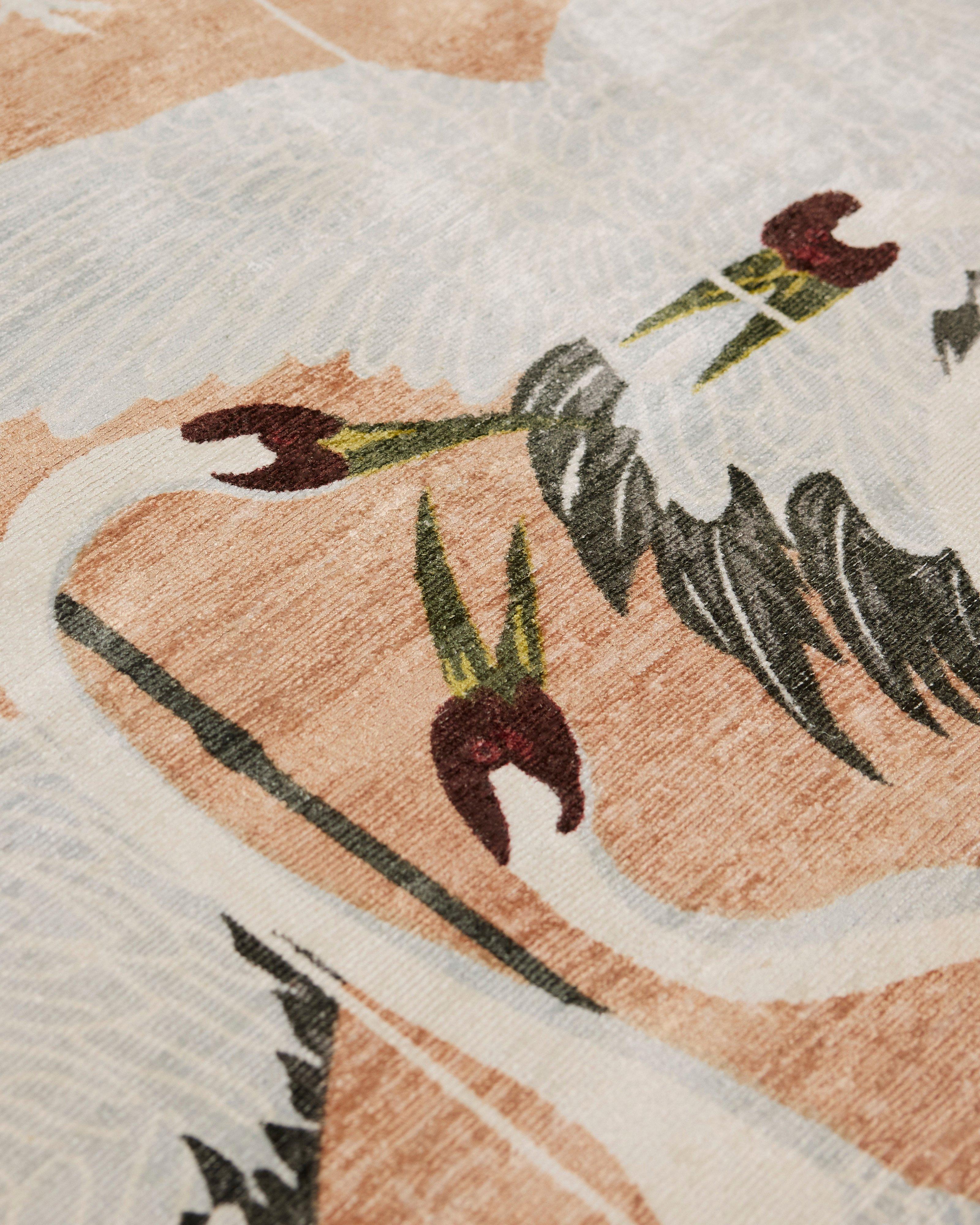  Golden Light Stork Rug 300cm x 200cm -  Gold