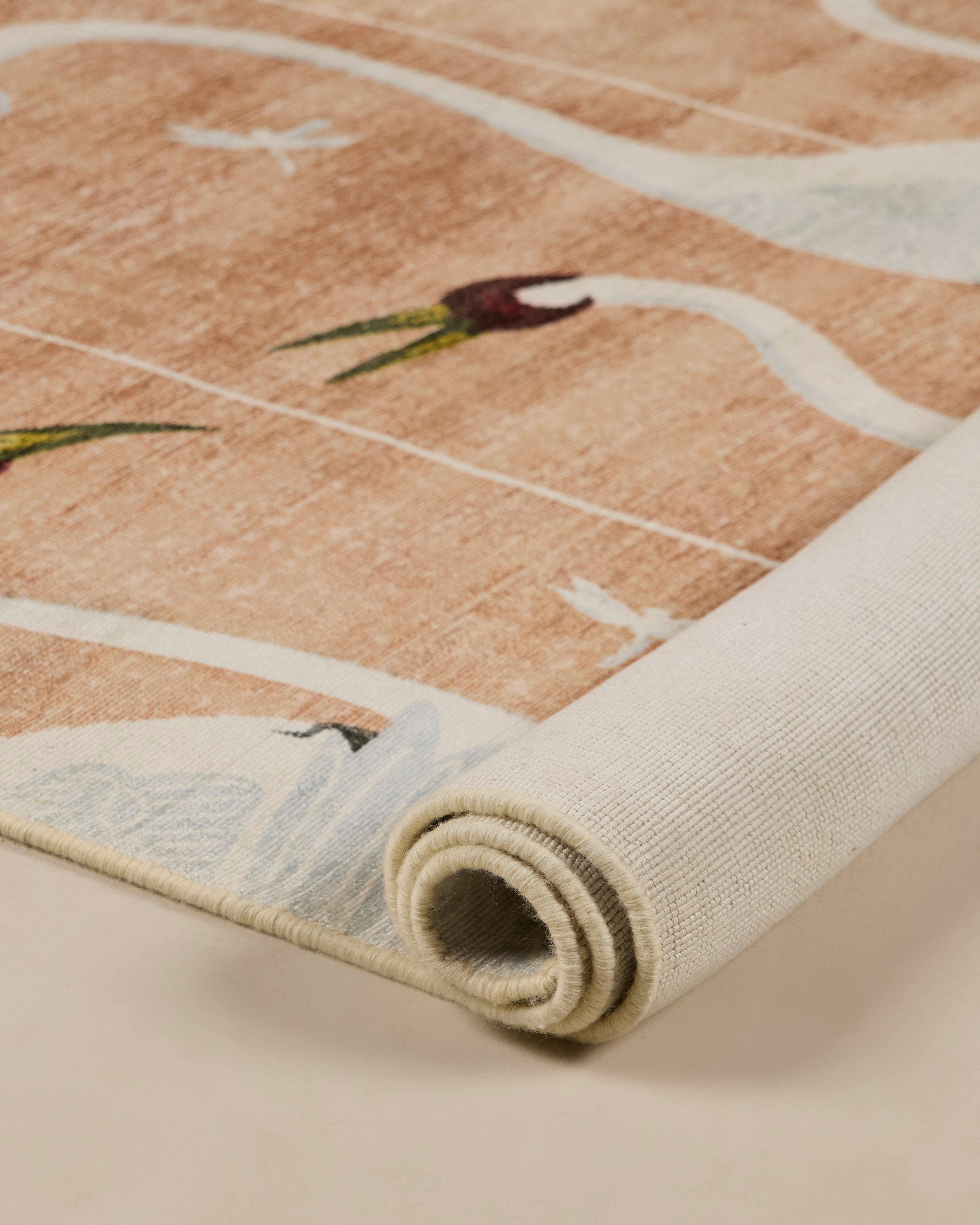  Golden Light Stork Rug 300cm x 200cm -  Gold