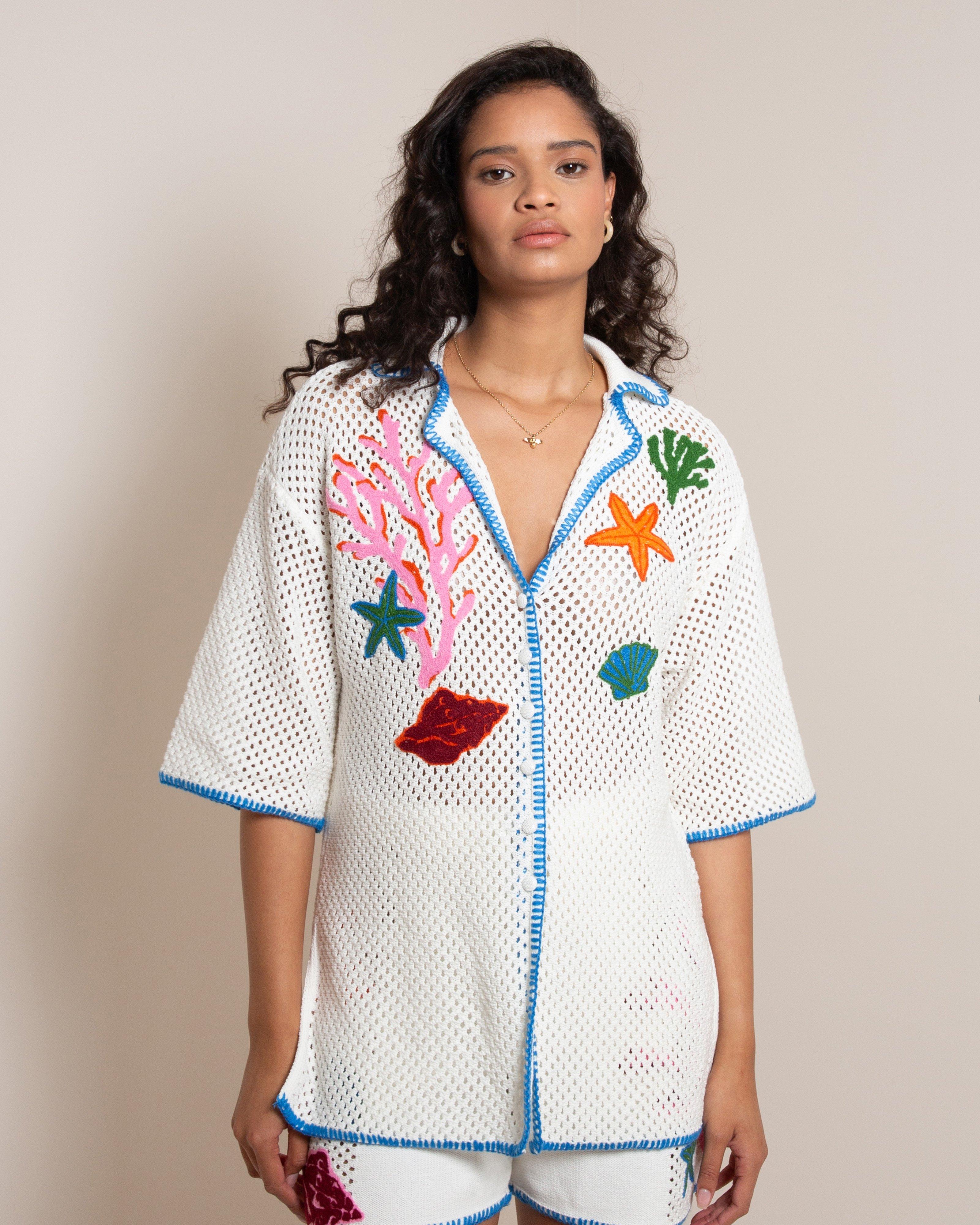  Delilah Crochet Shirt -  Milk
