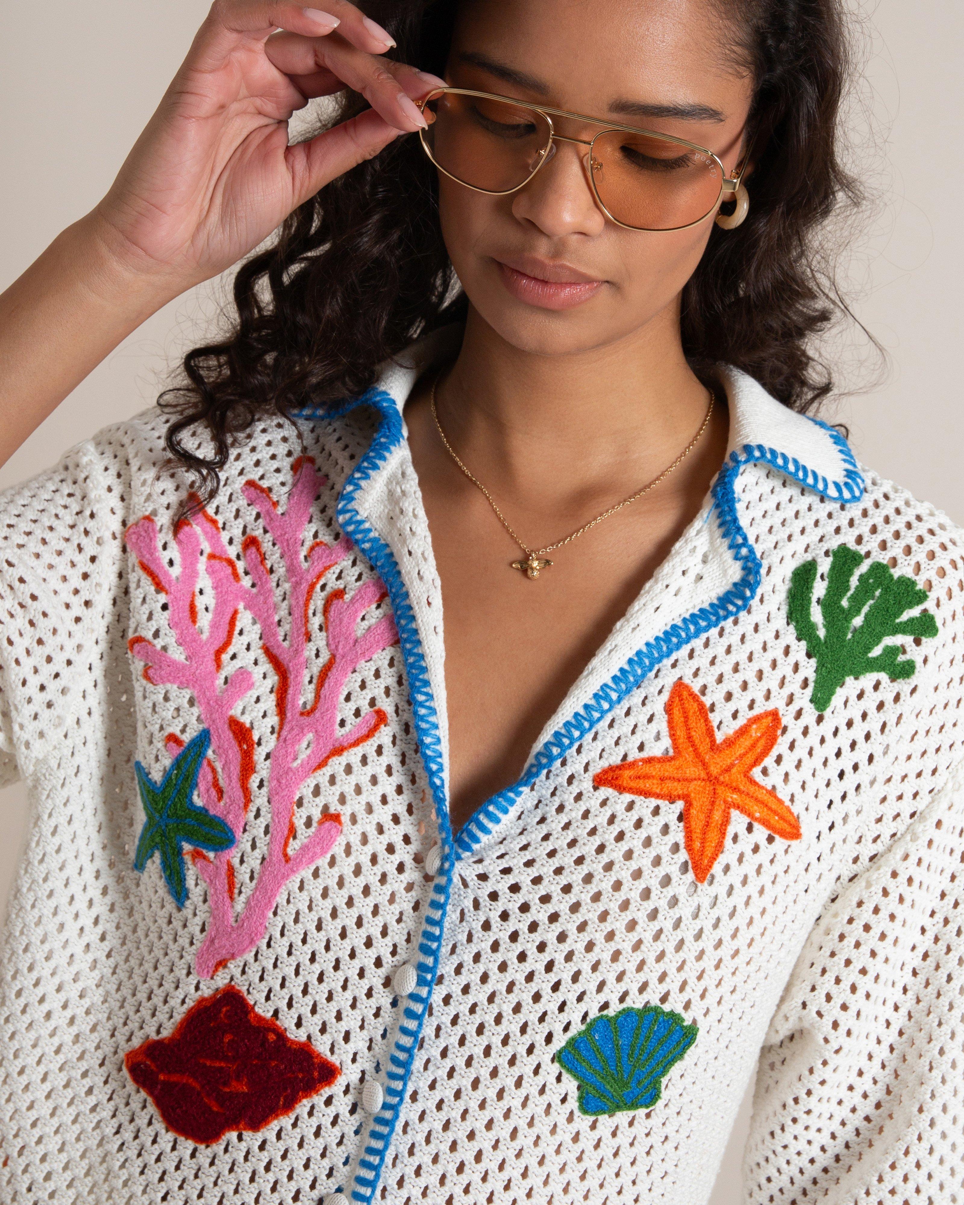  Delilah Crochet Shirt -  Milk