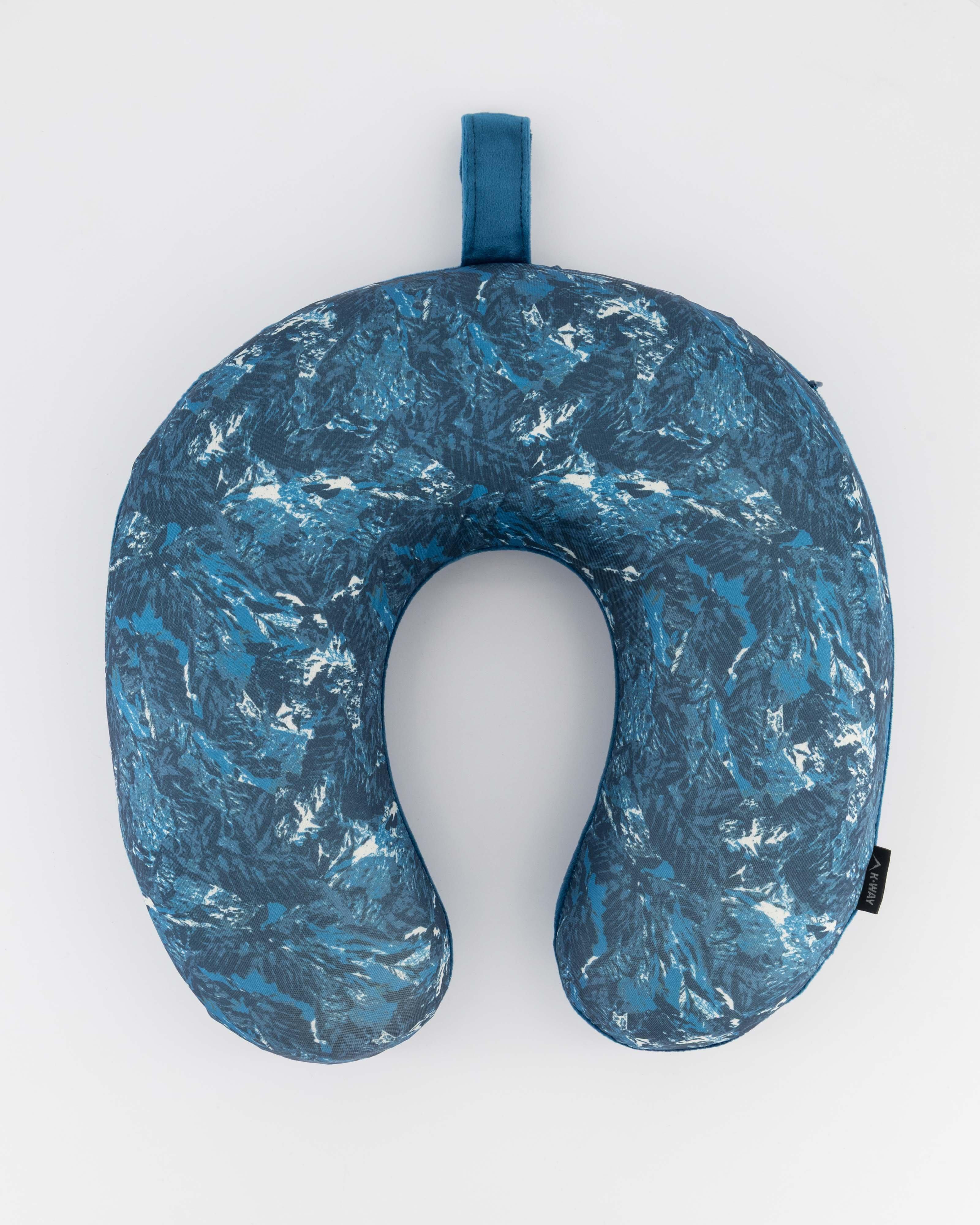 K-Way Printed Travel Pillow -  Blue