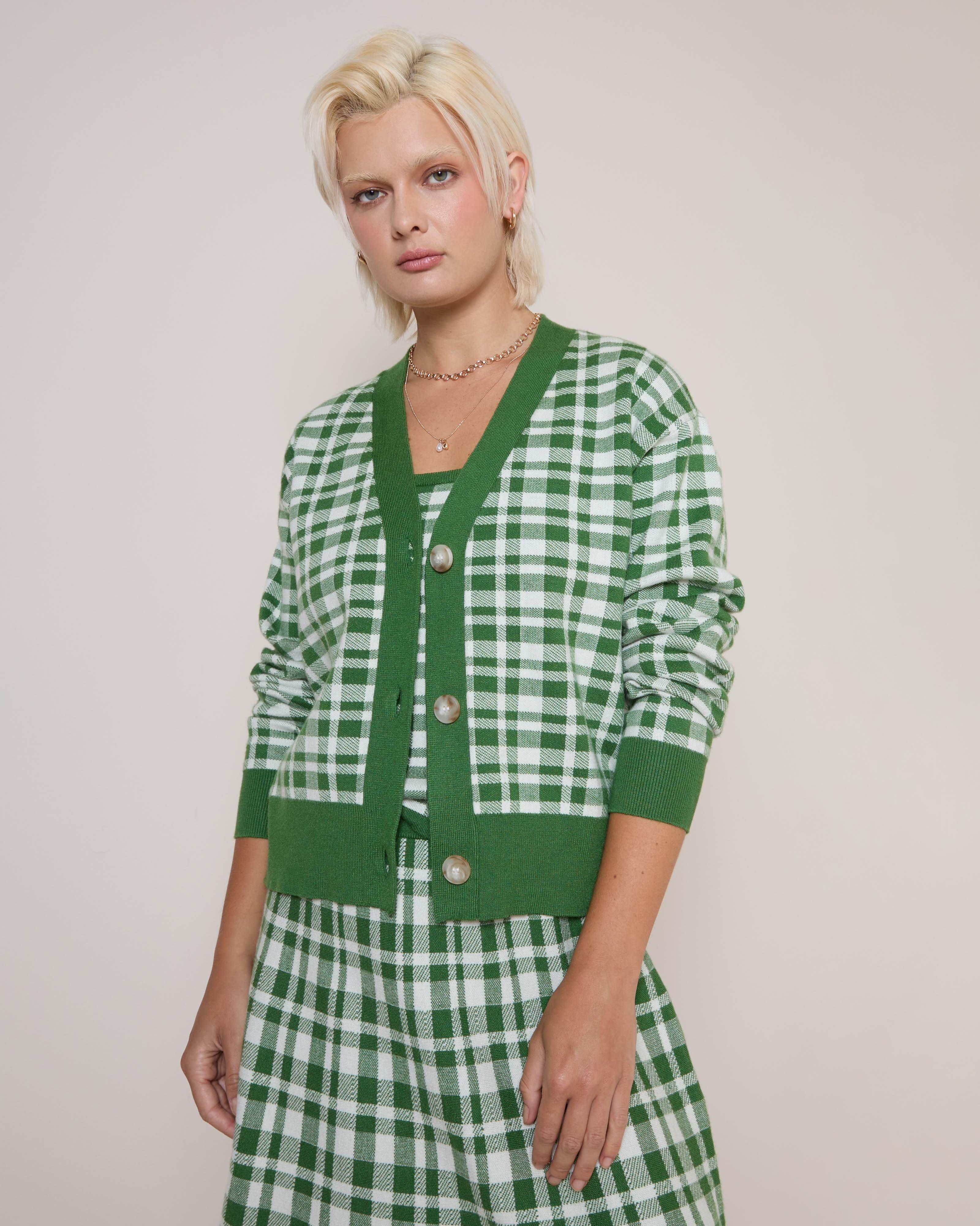 Women&rsquo;s Val Checked Cardigan