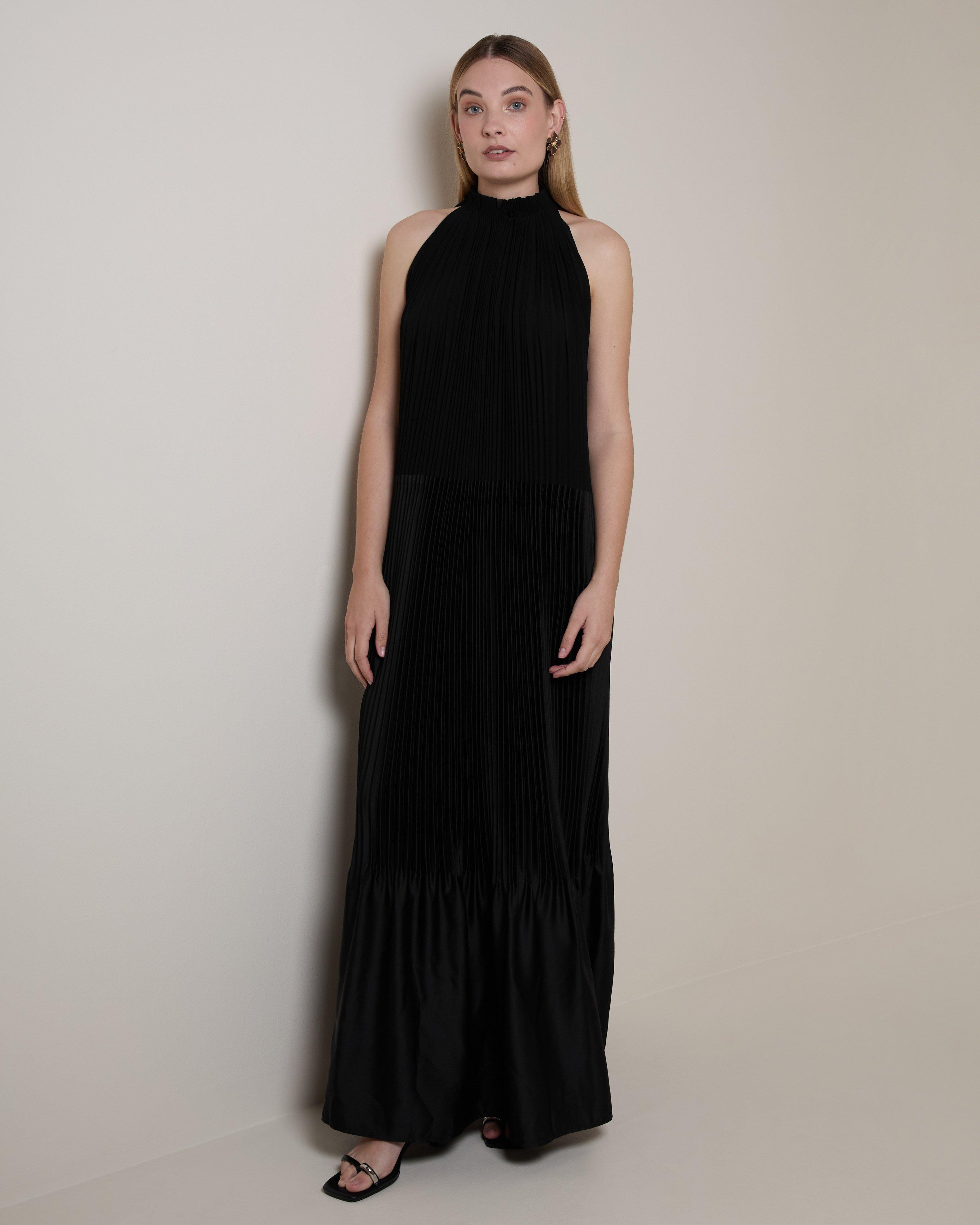 open lace back dress tiger pleated dress – Styles By Tumi main image 1
