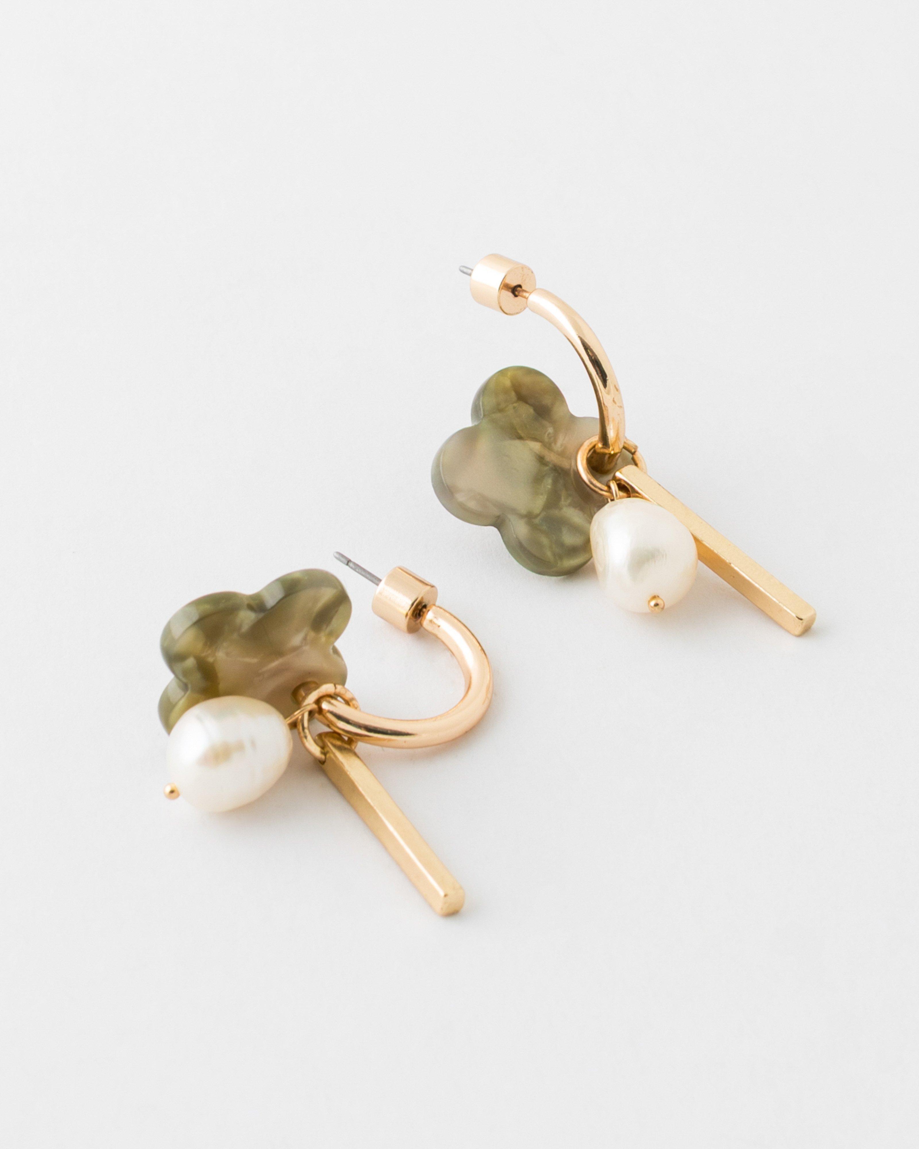  Charm Mix Hoop Earrings -  Gold