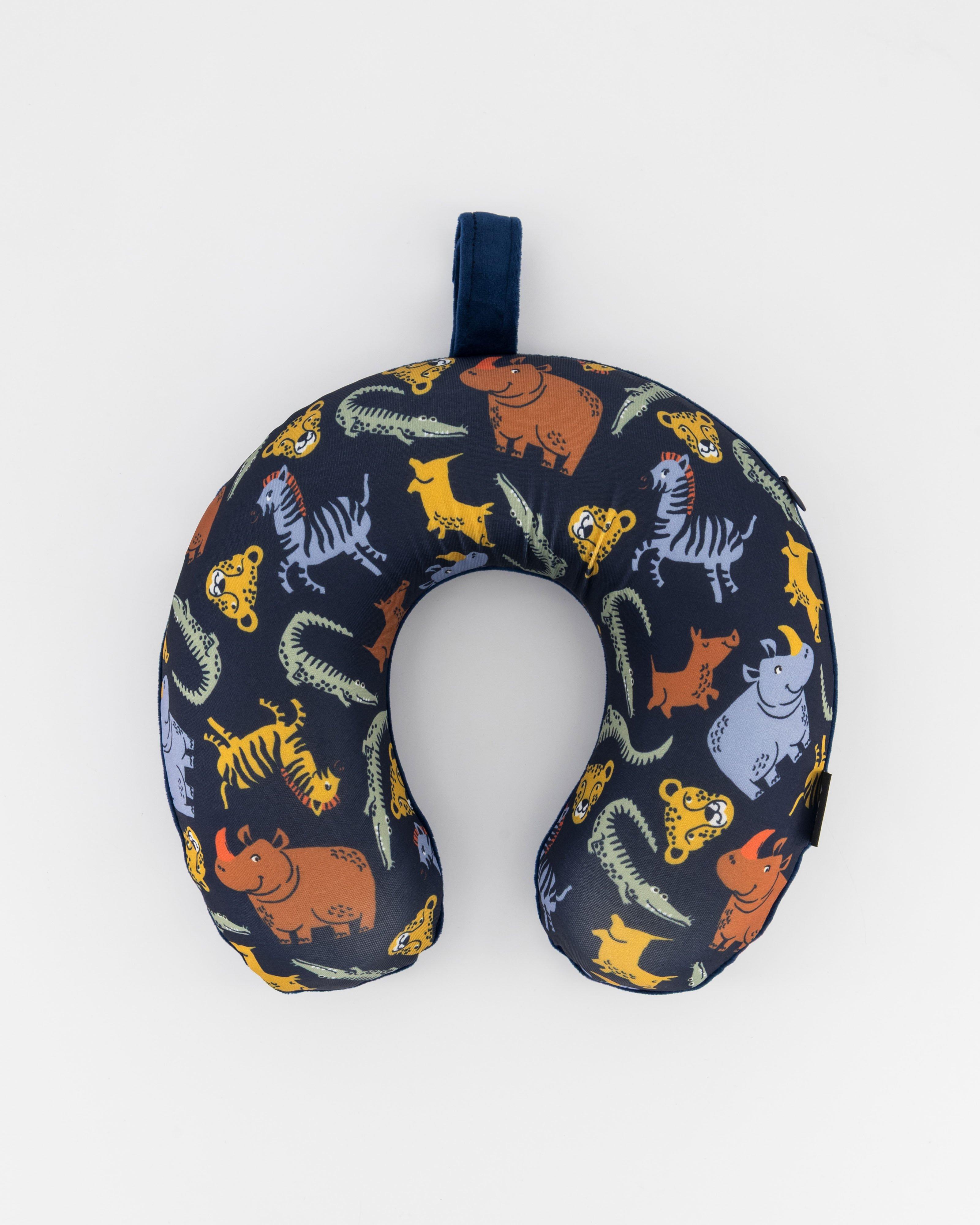 K-Way Kids Printed Travel Pillow -  Navy