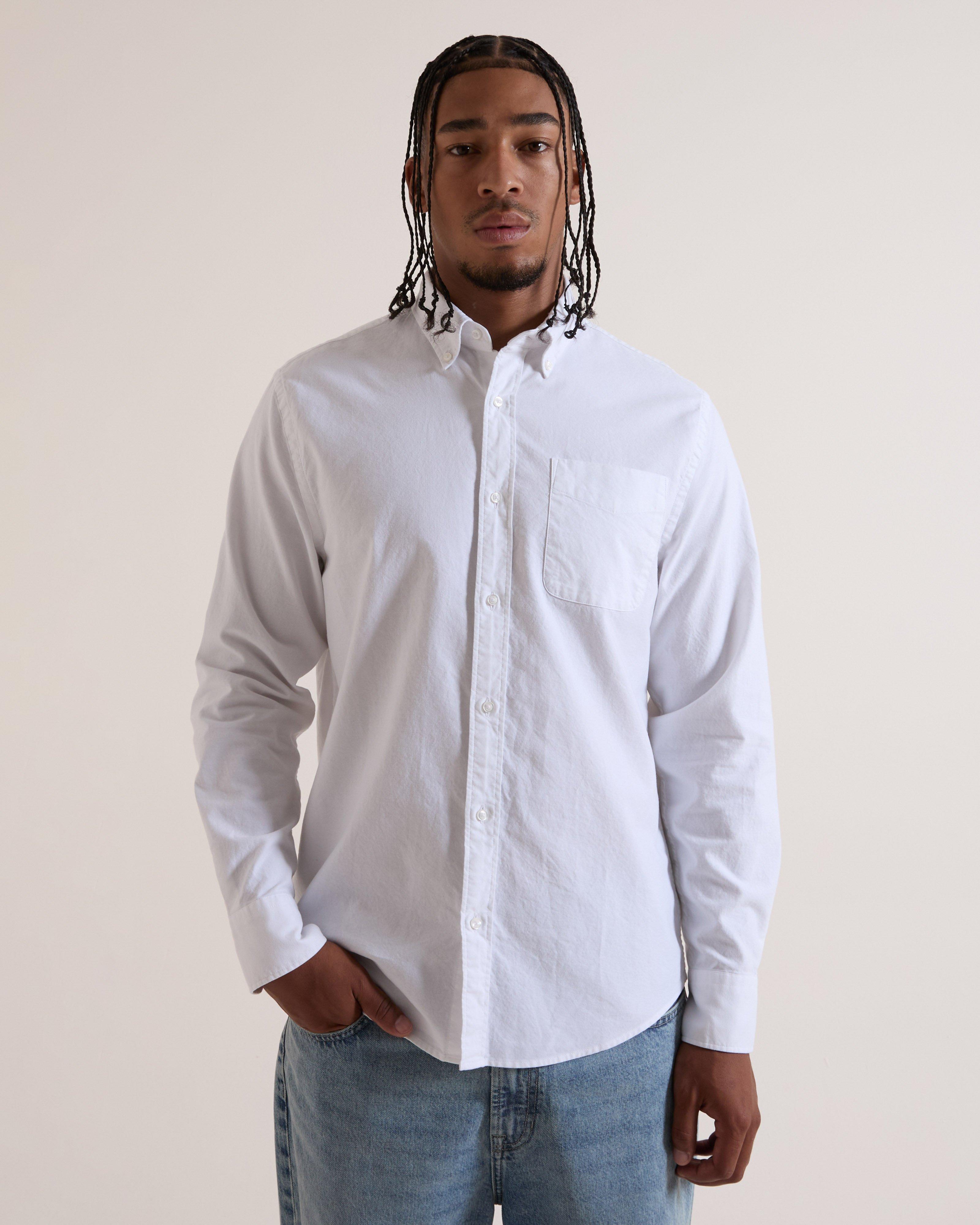 Men's William Oxford Shirt - White - Old Khaki