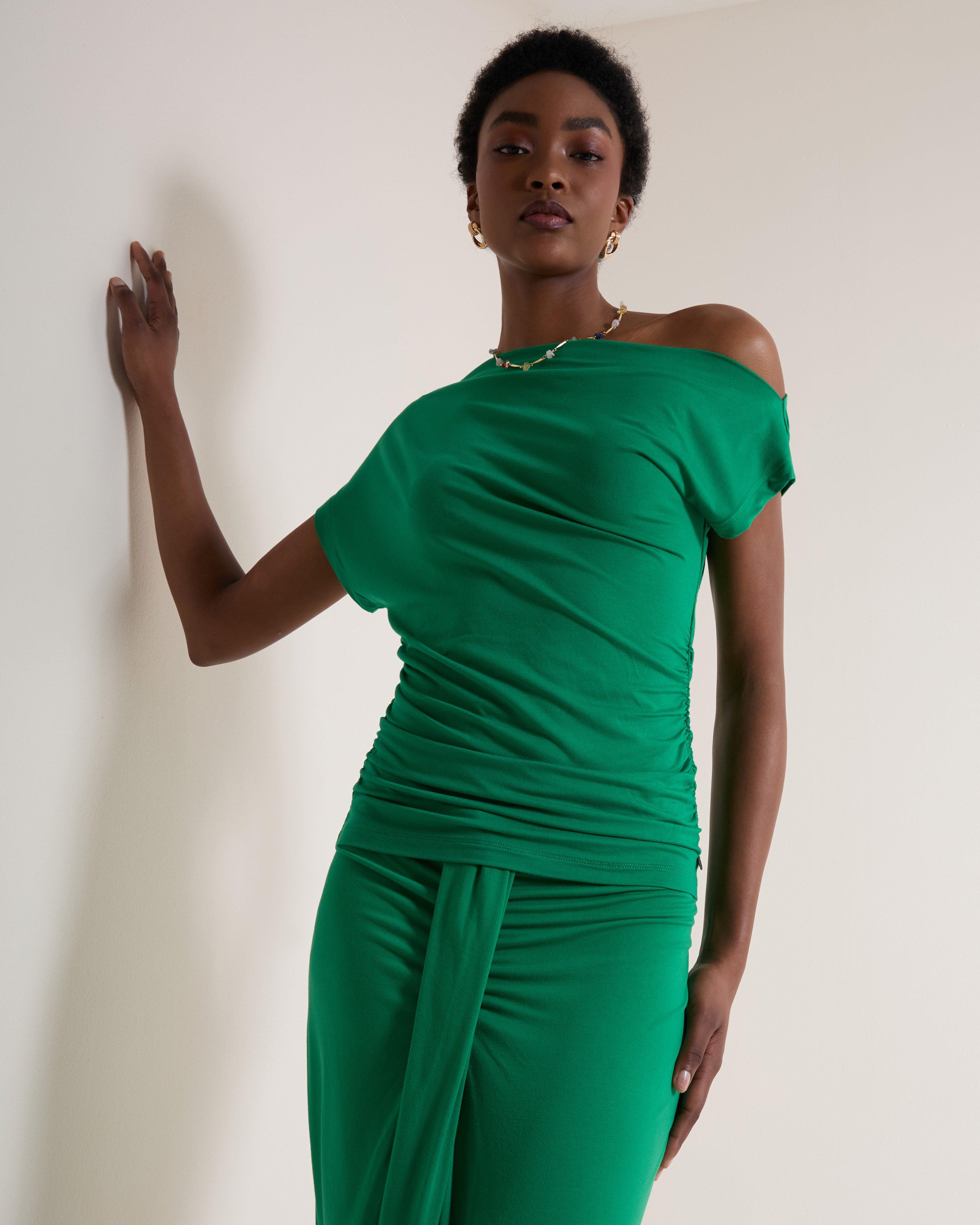 Womne's Saskia One Shoulder Top | Old Khaki