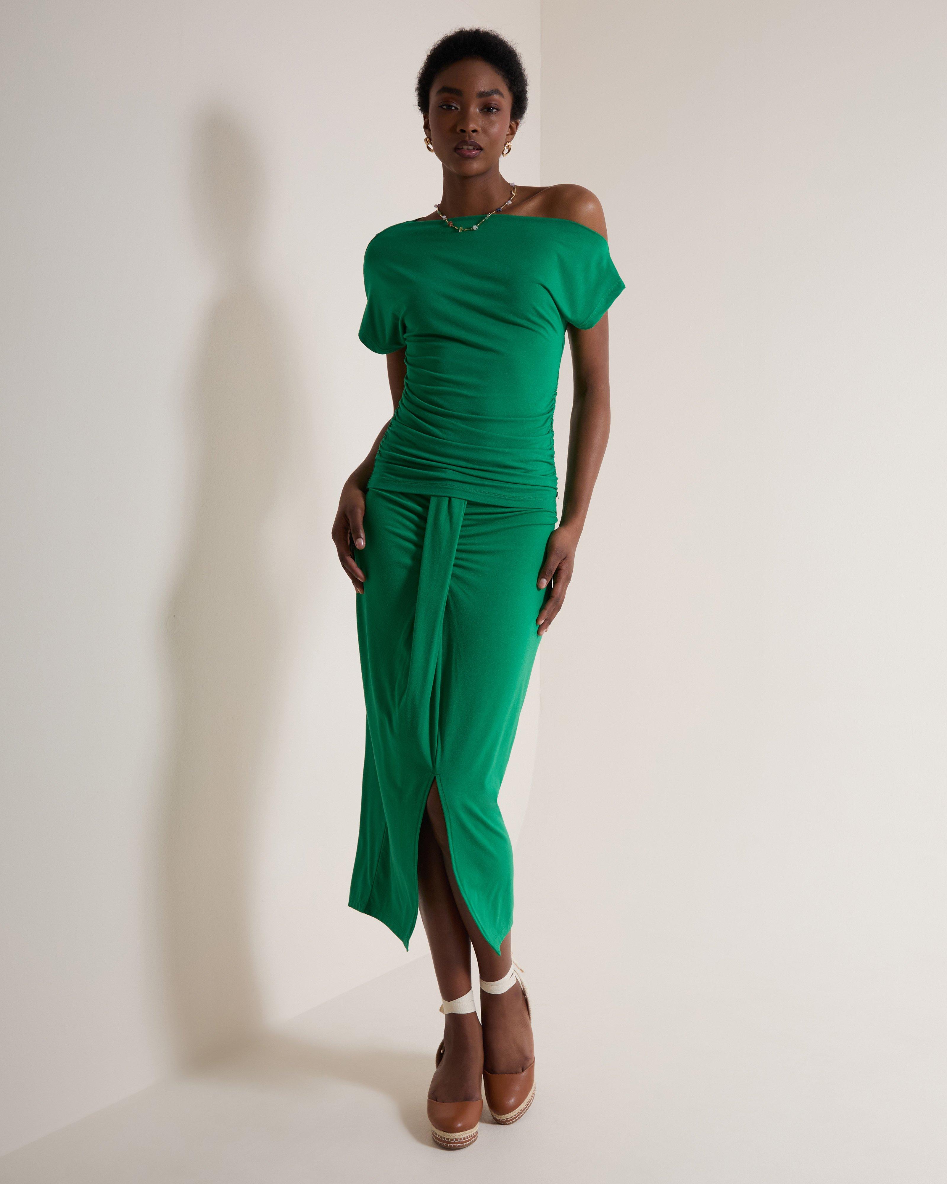 Womne's Saskia One Shoulder Top | Old Khaki