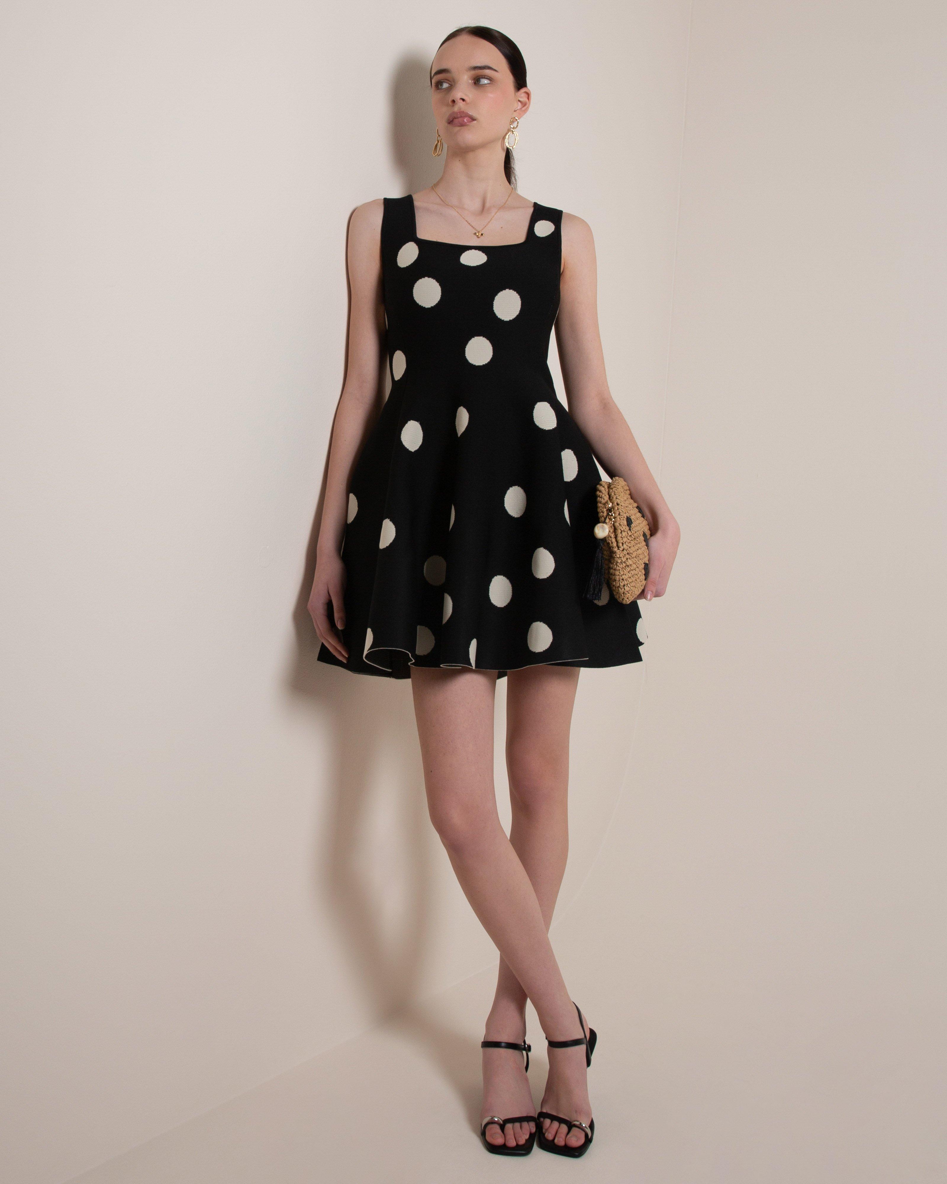 Lila Polka Dot Knit Short Dress - Poetry Clothing Store