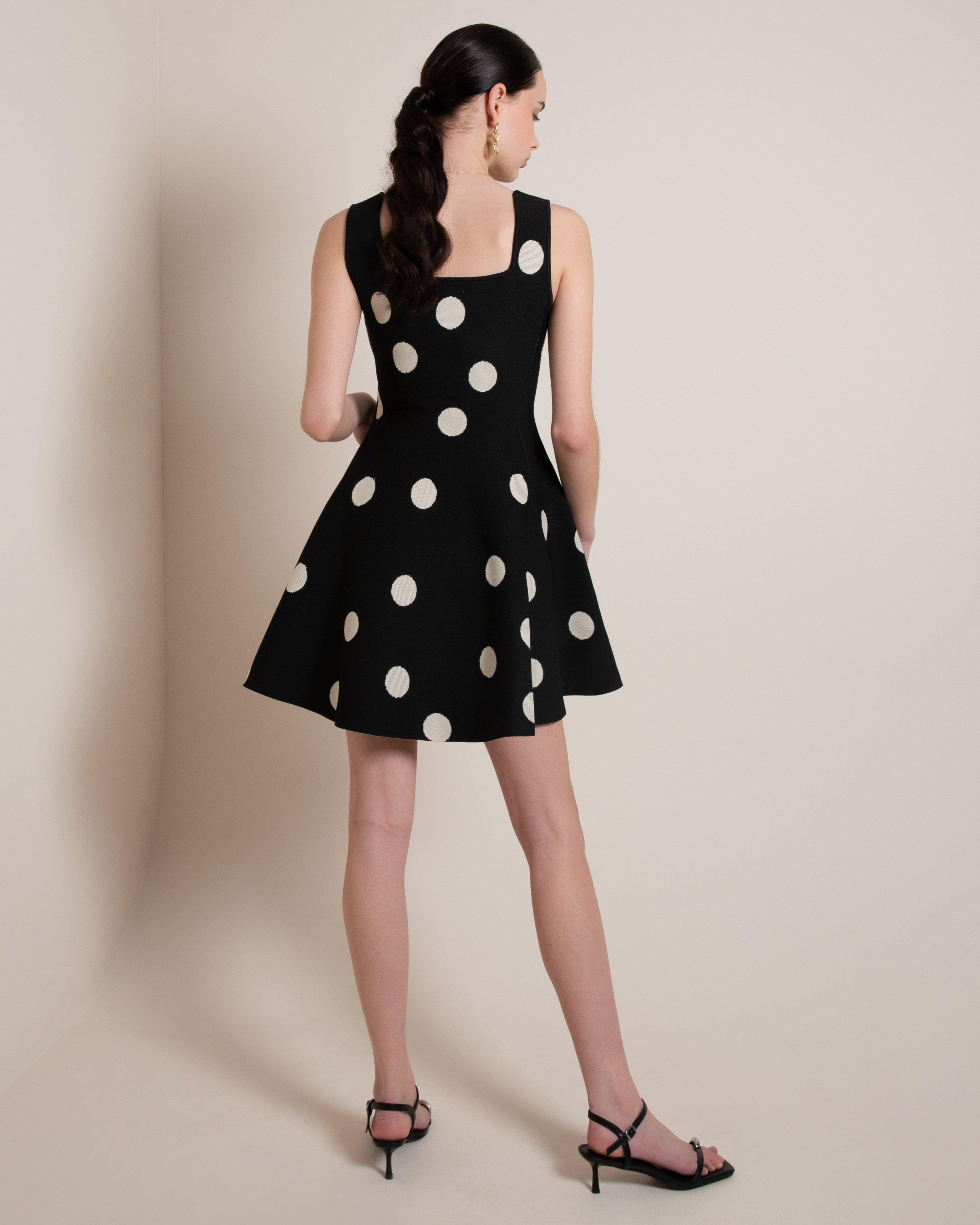 Lila Polka Dot Knit Short Dress - Poetry Clothing Store