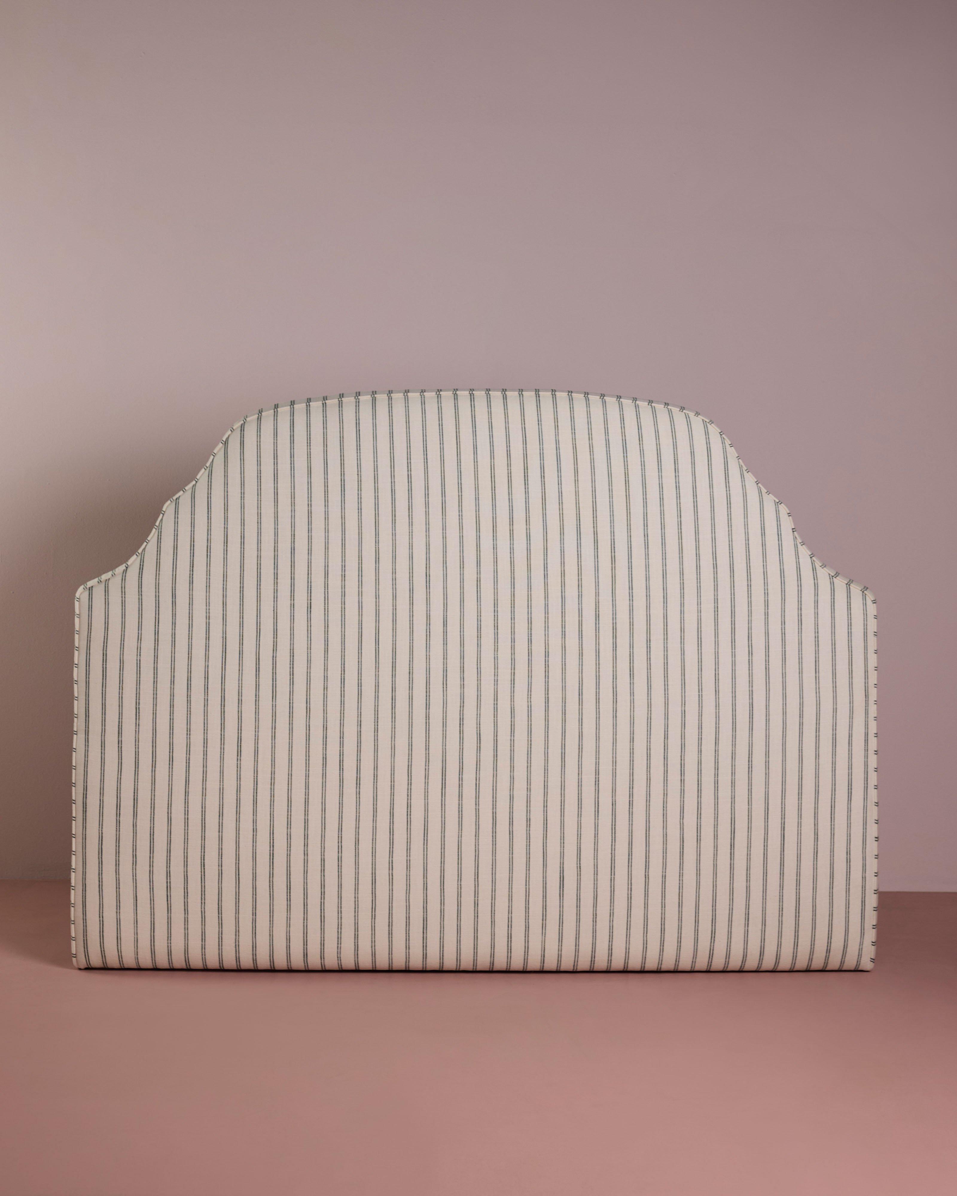 Layla Stripe King Headboard -  White