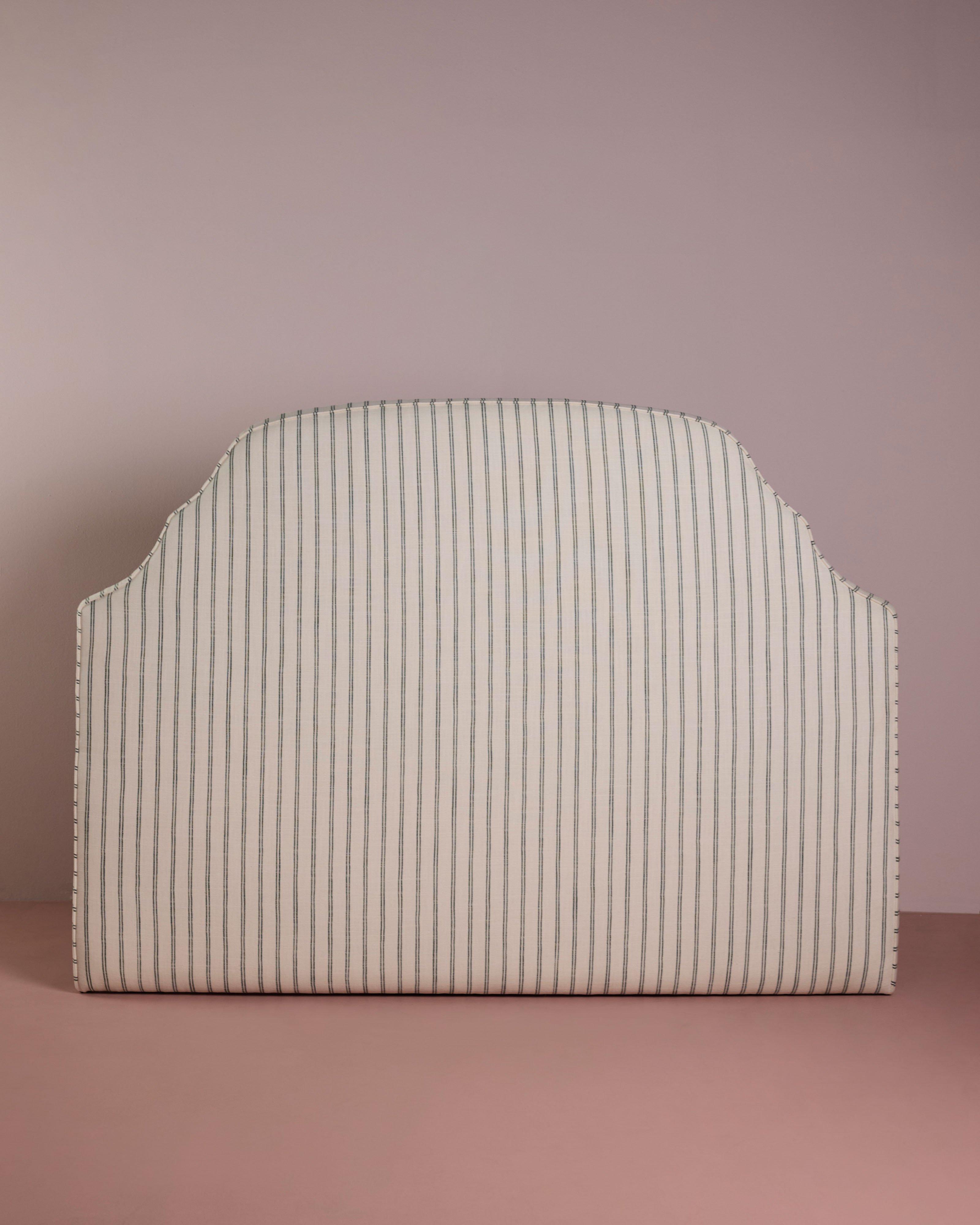 Layla Stripe Queen Headboard -  White