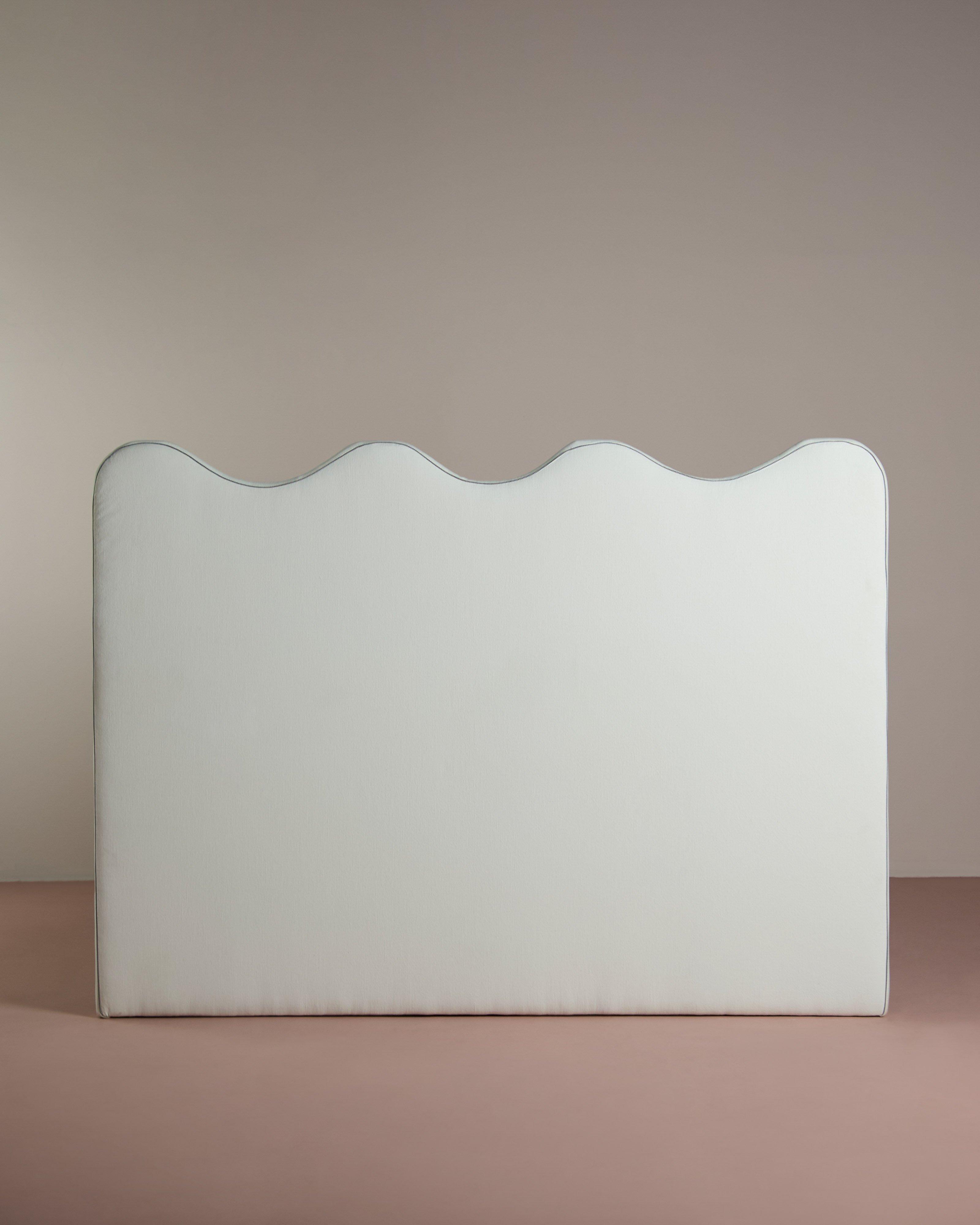  Hennie Queen Velvet Edged Head Board -  Stone