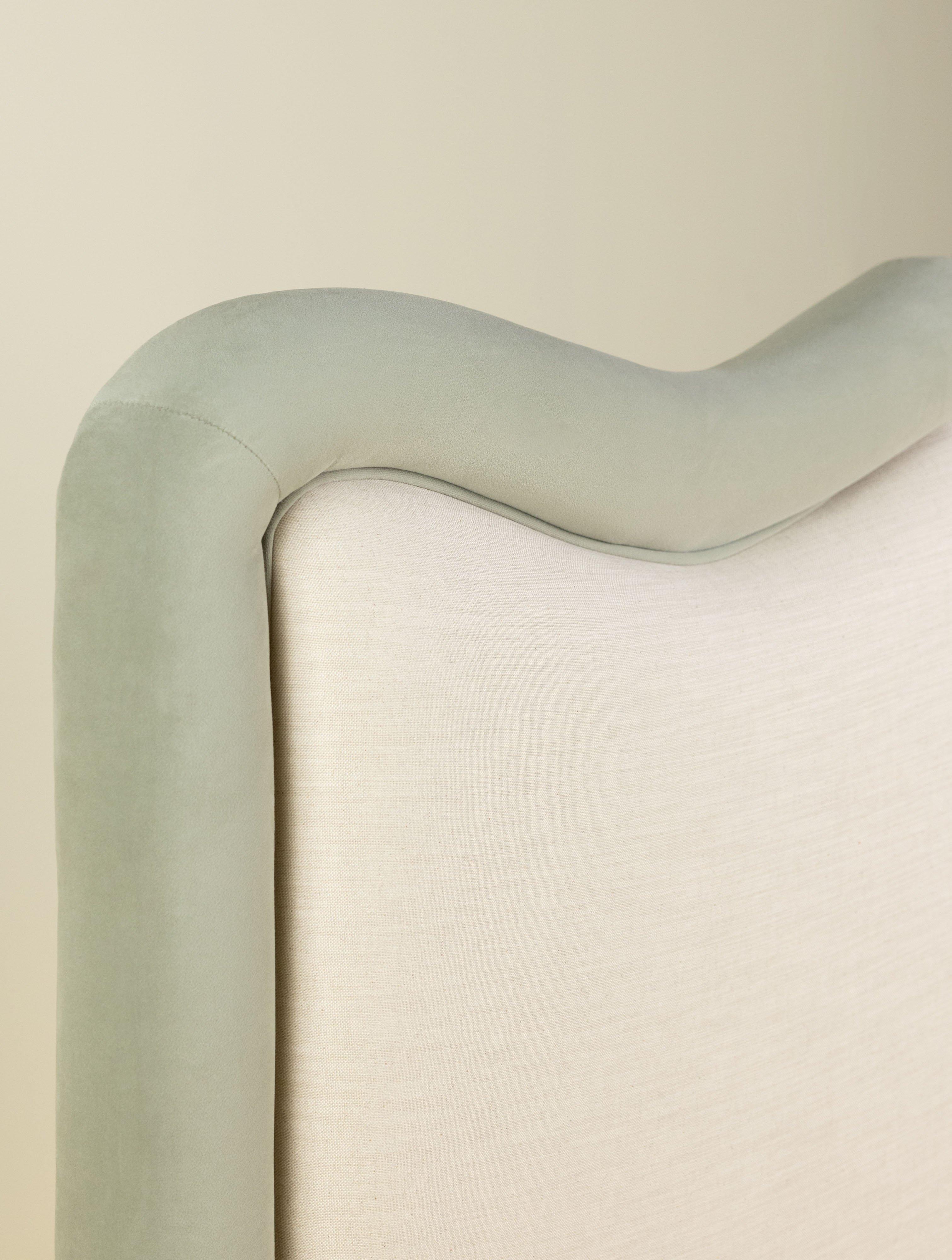  Hennie Queen Velvet Edged Head Board -  Stone