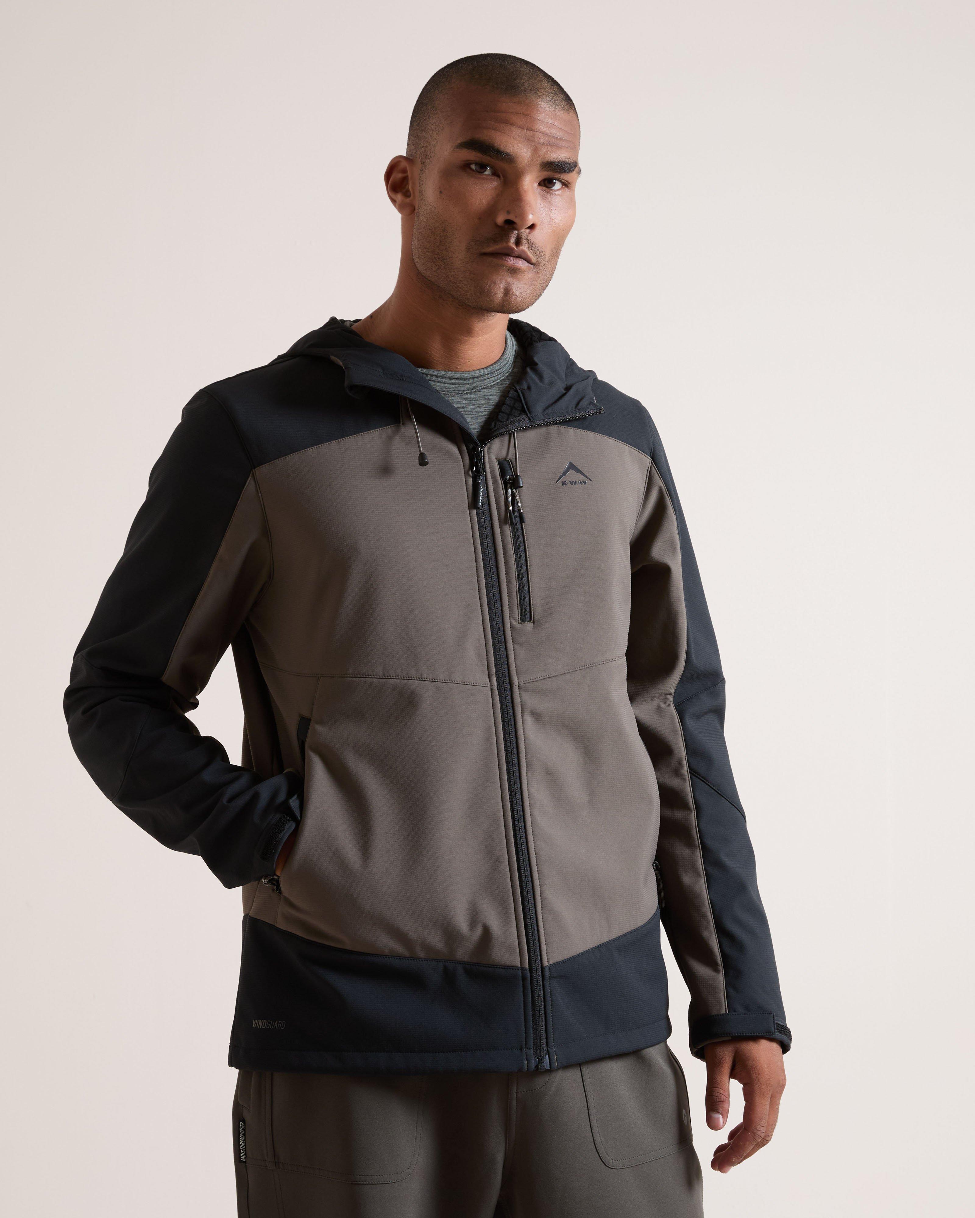 K-WAY Men's Wolf 3-Ply Hooded Softshell Jacket