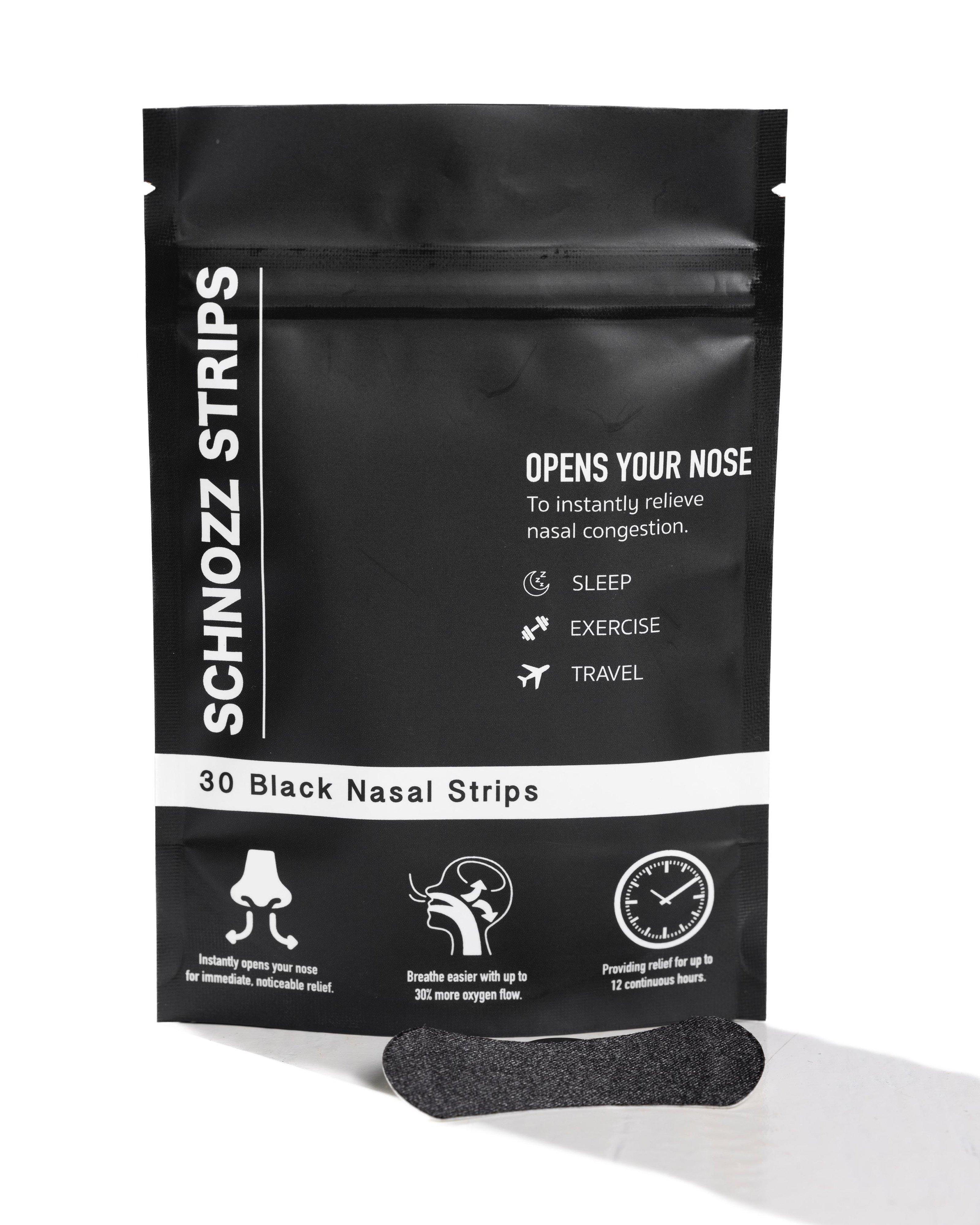 Schnozz Nasal Strips 30 Pack -  Black