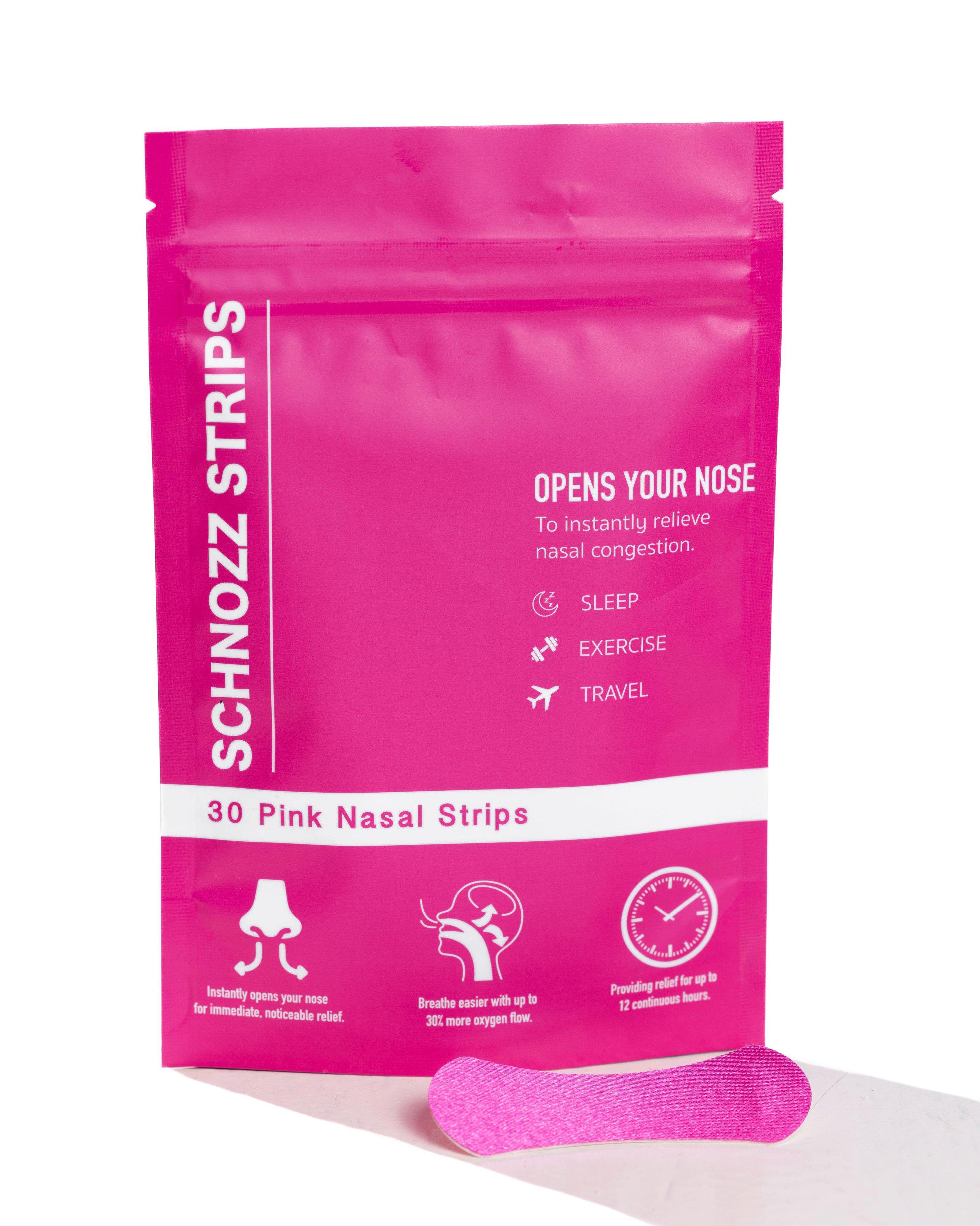 Schnozz Nasal Strips 30 Pack -  Pink