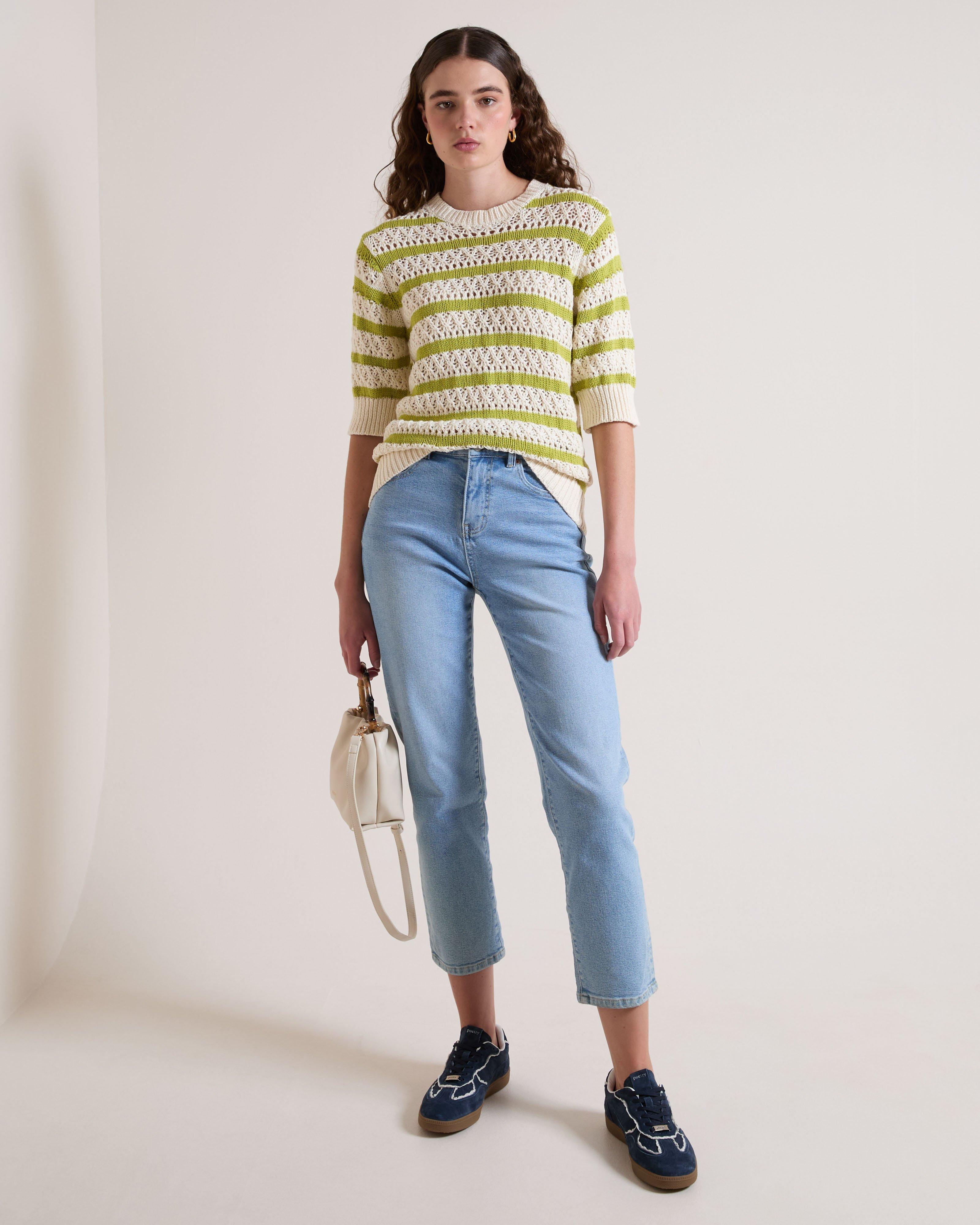 Neorah Open Knit Stripe Pullover - Poetry Clothing Store