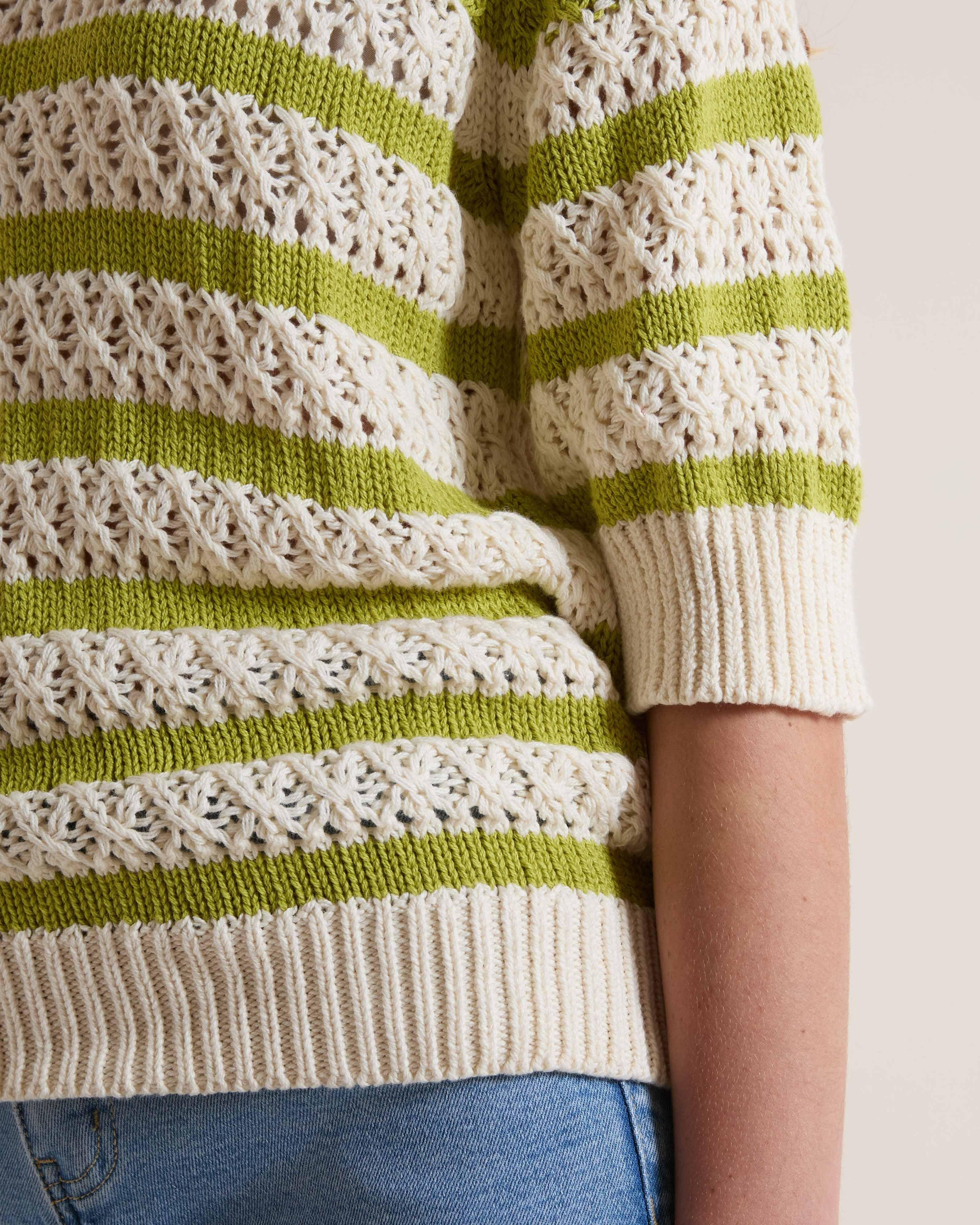 Neorah Open Knit Stripe Pullover - Poetry Clothing Store